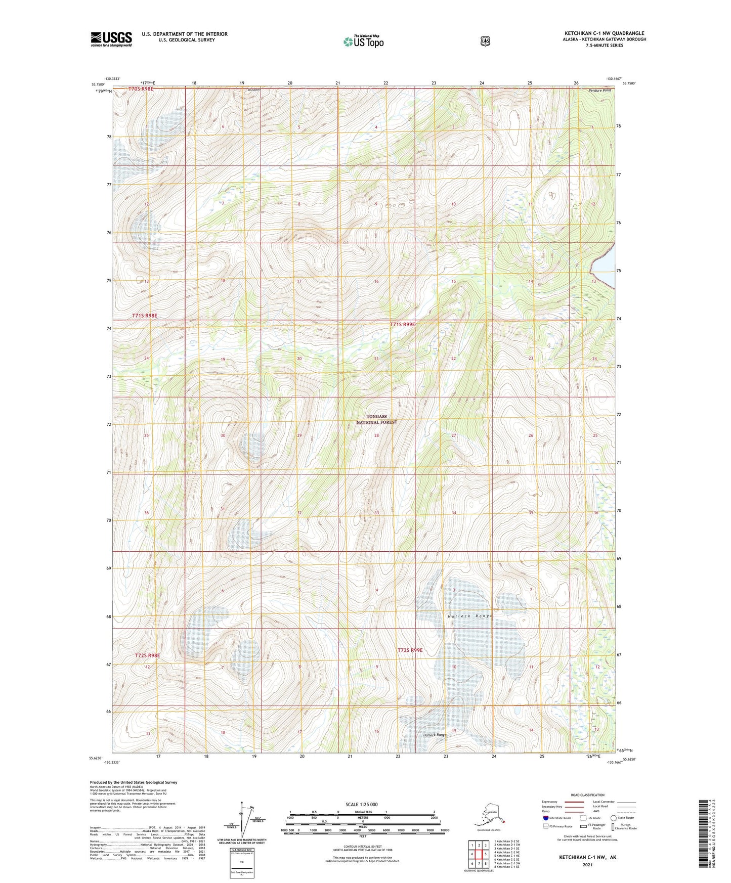 Ketchikan C-1 NW Alaska US Topo Map Image