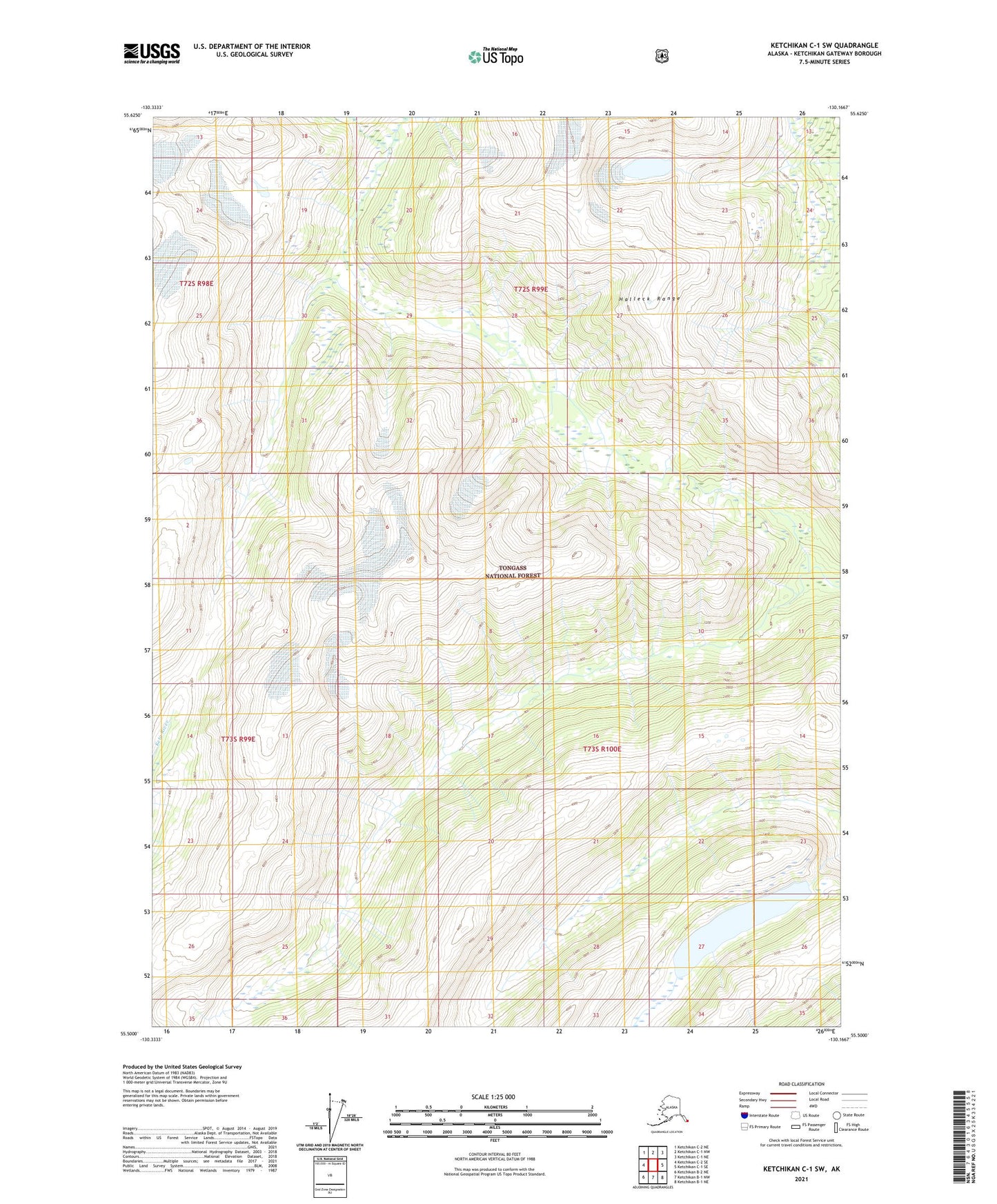 Ketchikan C-1 SW Alaska US Topo Map Image