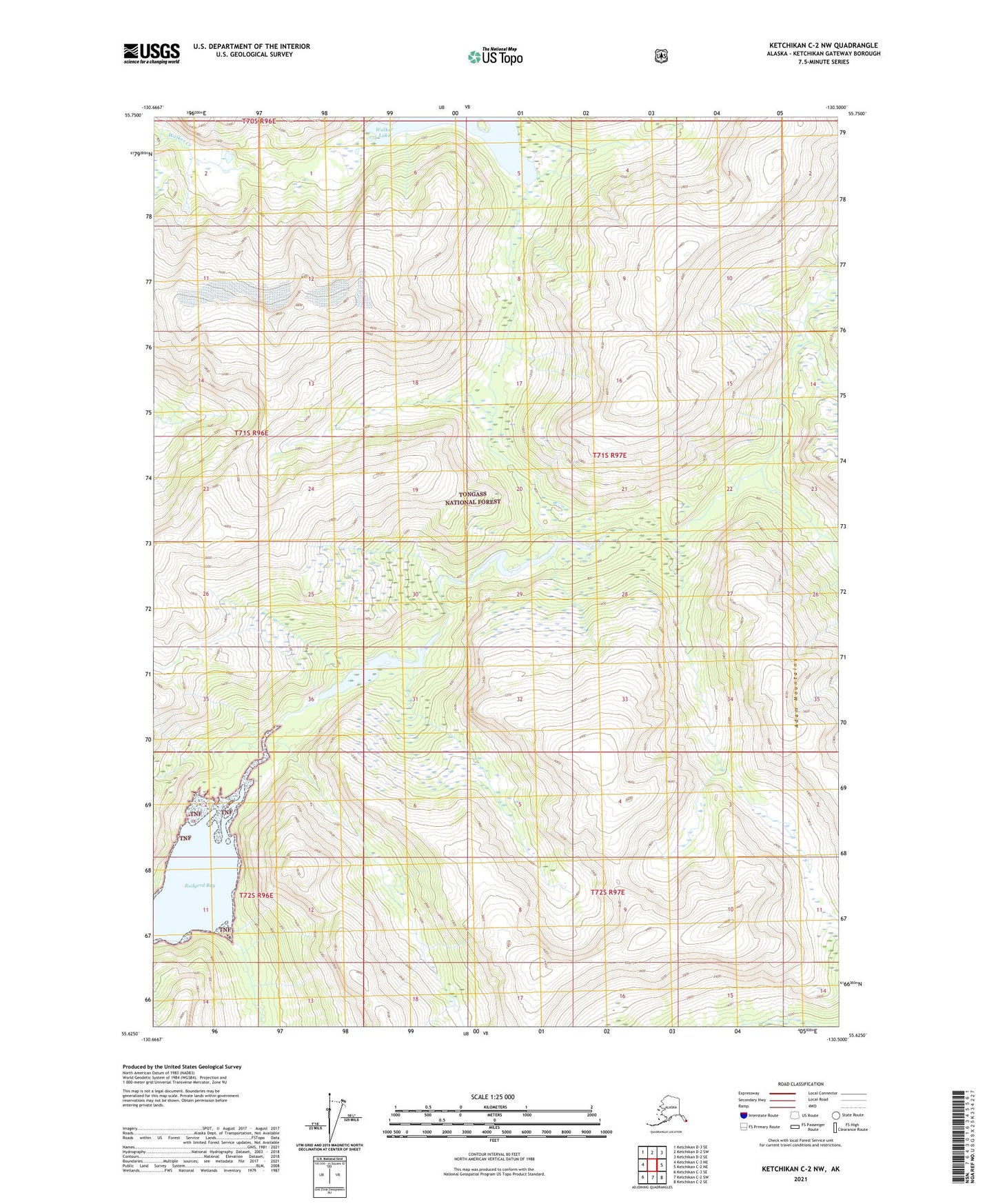 Ketchikan C-2 NW Alaska US Topo Map Image