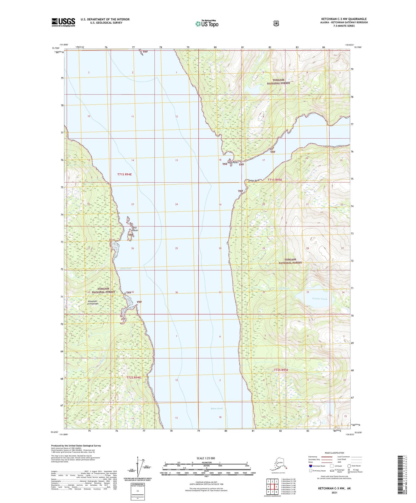Ketchikan C-3 NW Alaska US Topo Map Image