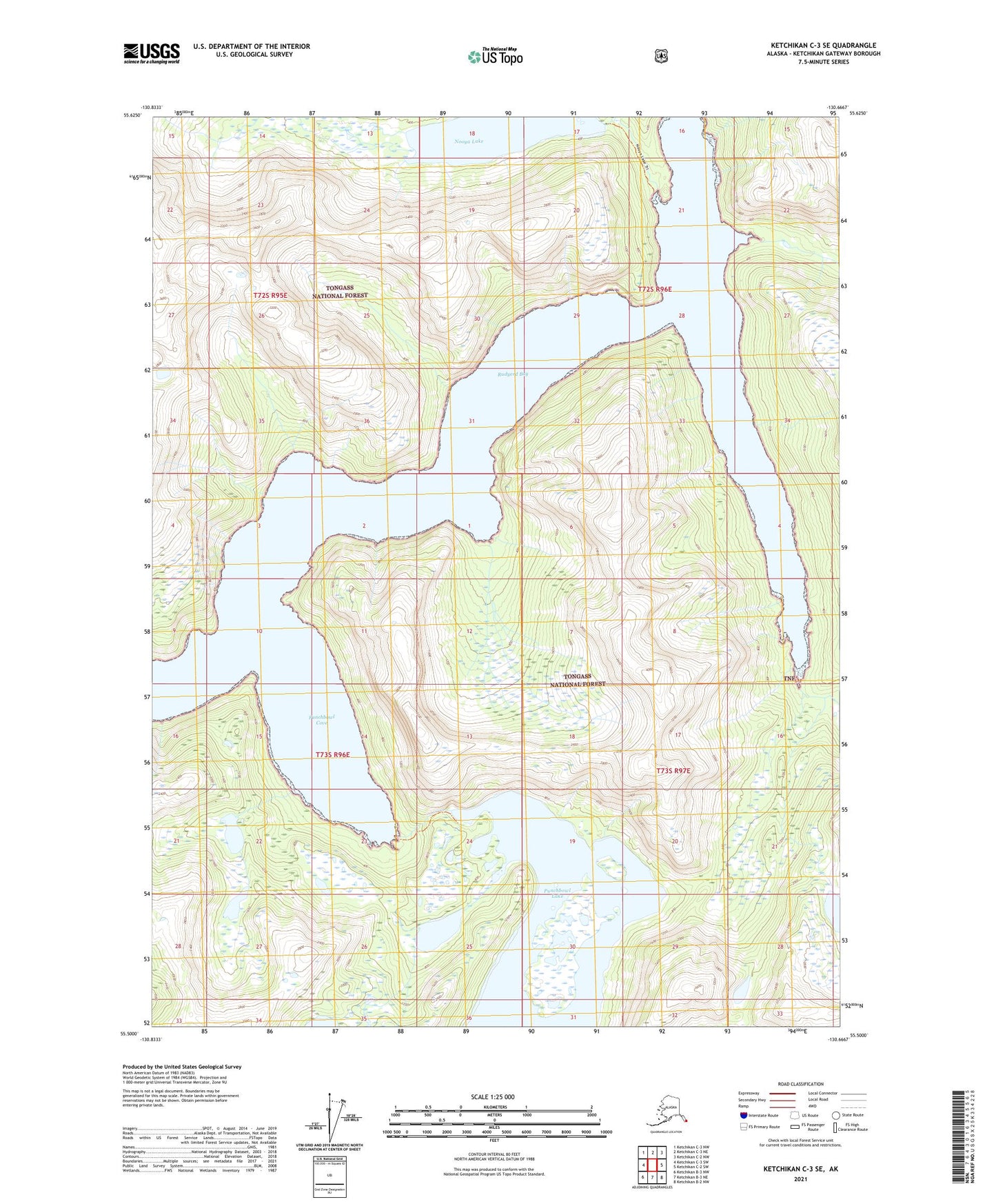 Ketchikan C-3 SE Alaska US Topo Map Image