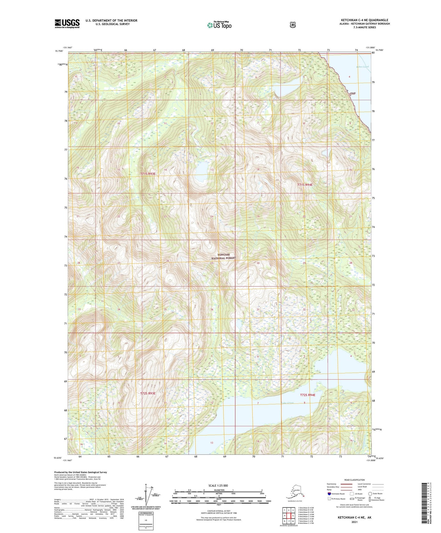 Ketchikan C-4 NE Alaska US Topo Map Image