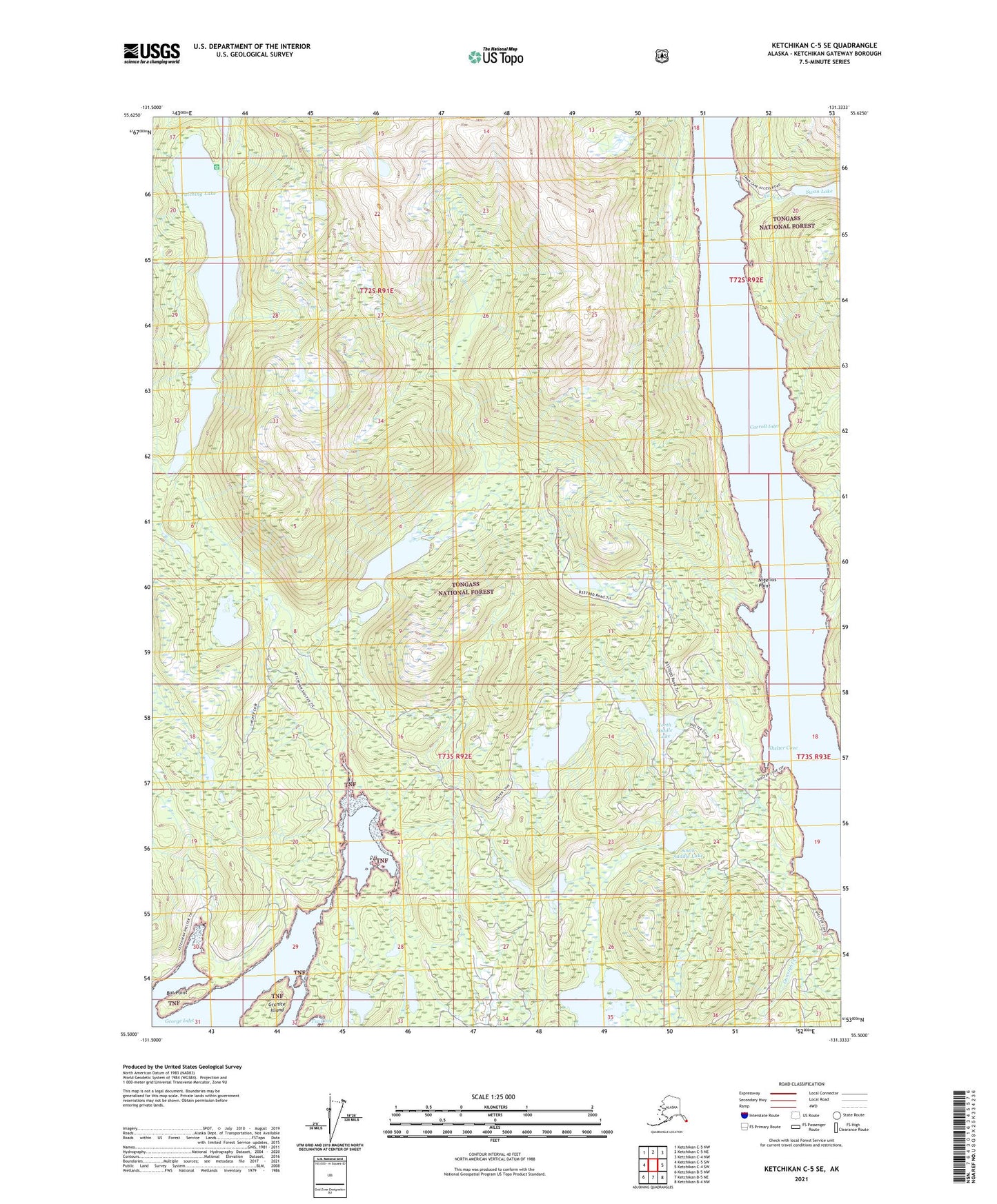 Ketchikan C-5 SE Alaska US Topo Map Image