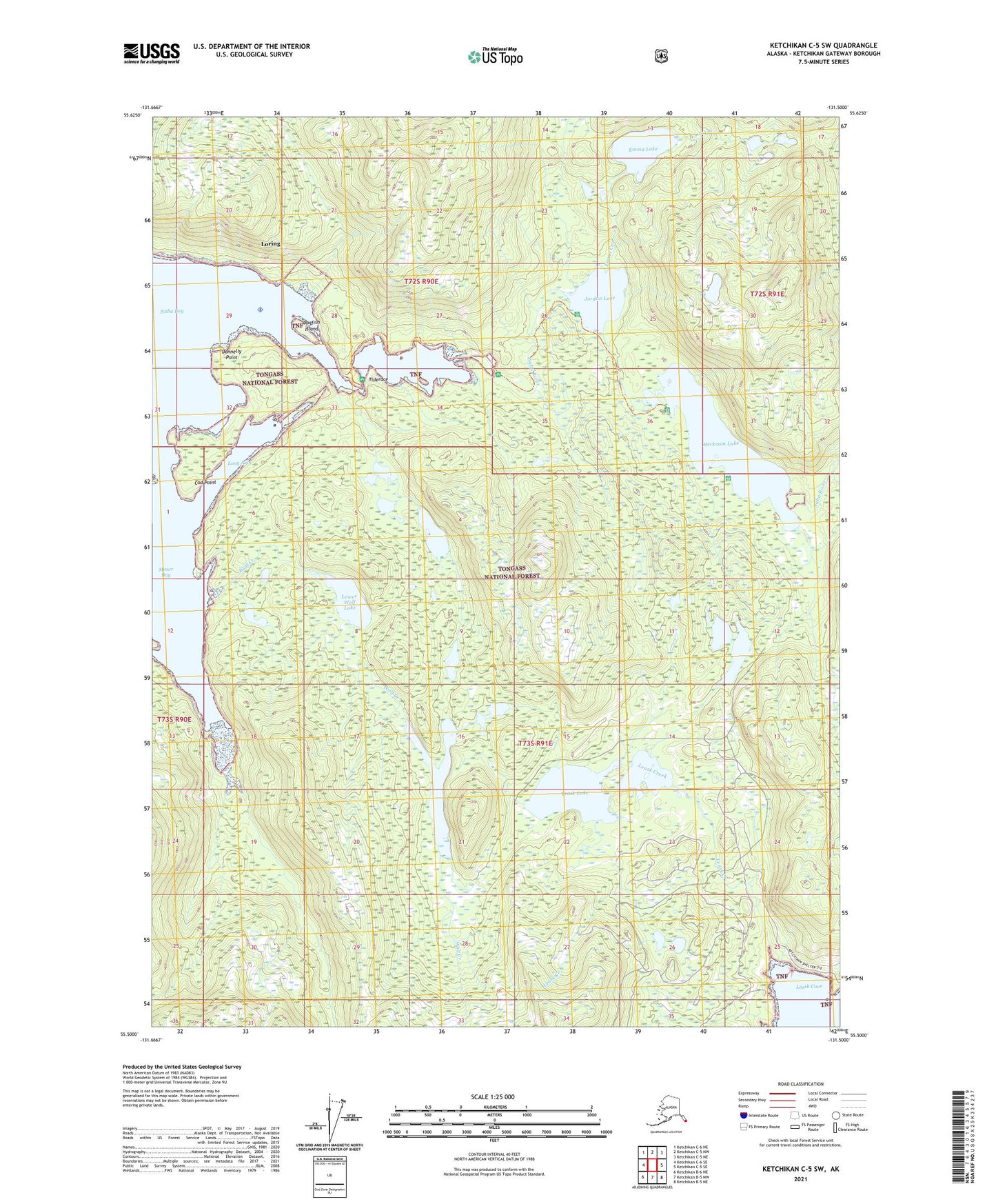Ketchikan C-5 SW Alaska US Topo Map Image