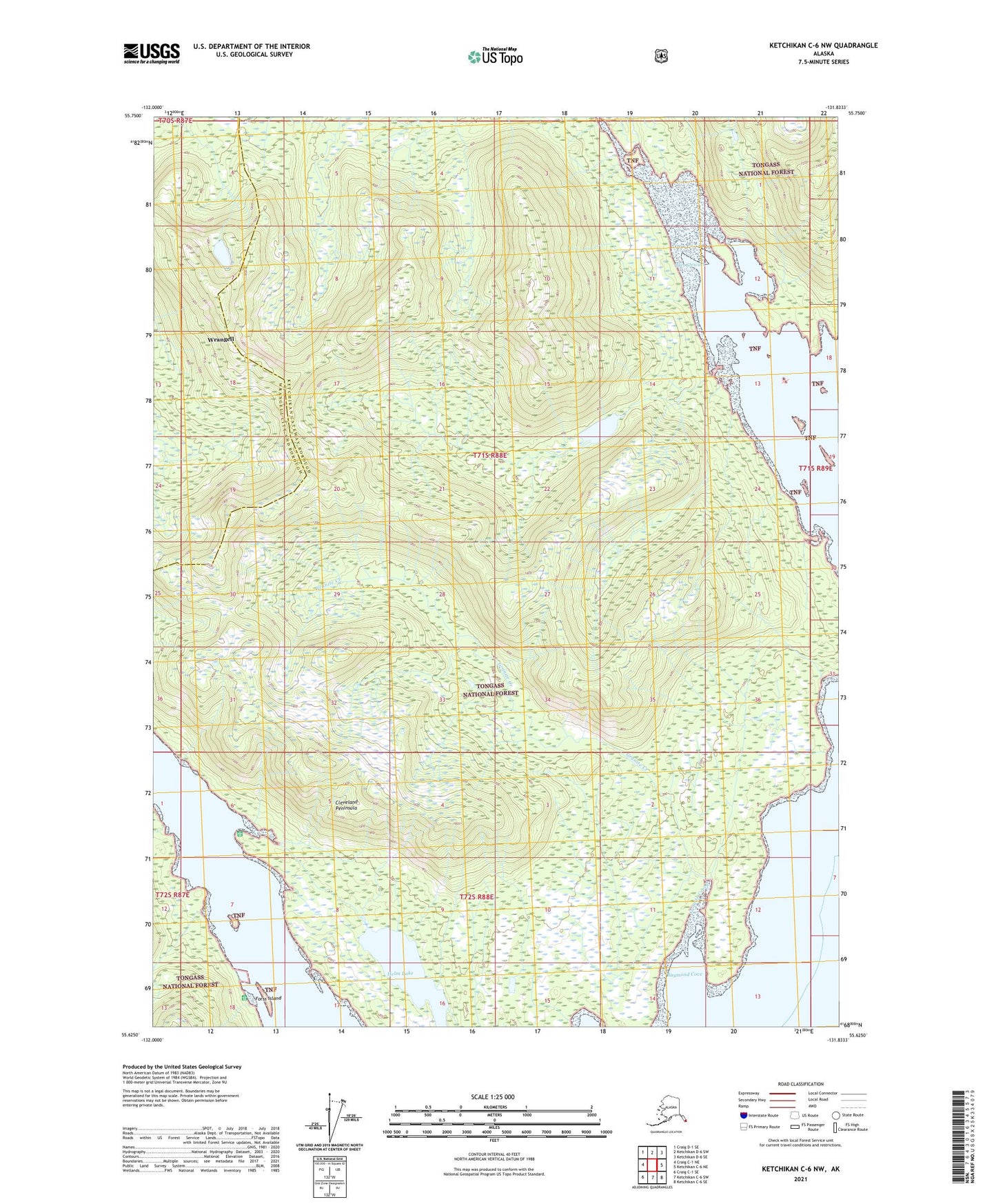 Ketchikan C-6 NW Alaska US Topo Map Image