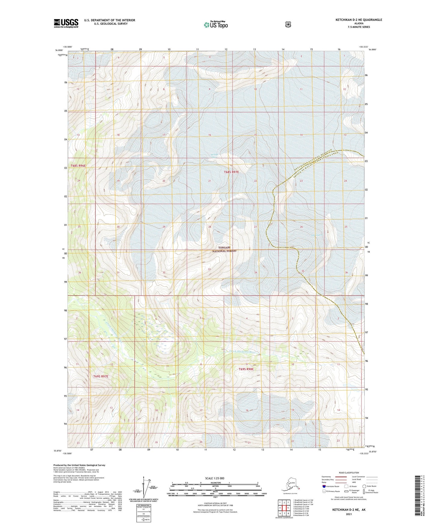 Ketchikan D-2 NE Alaska US Topo Map Image