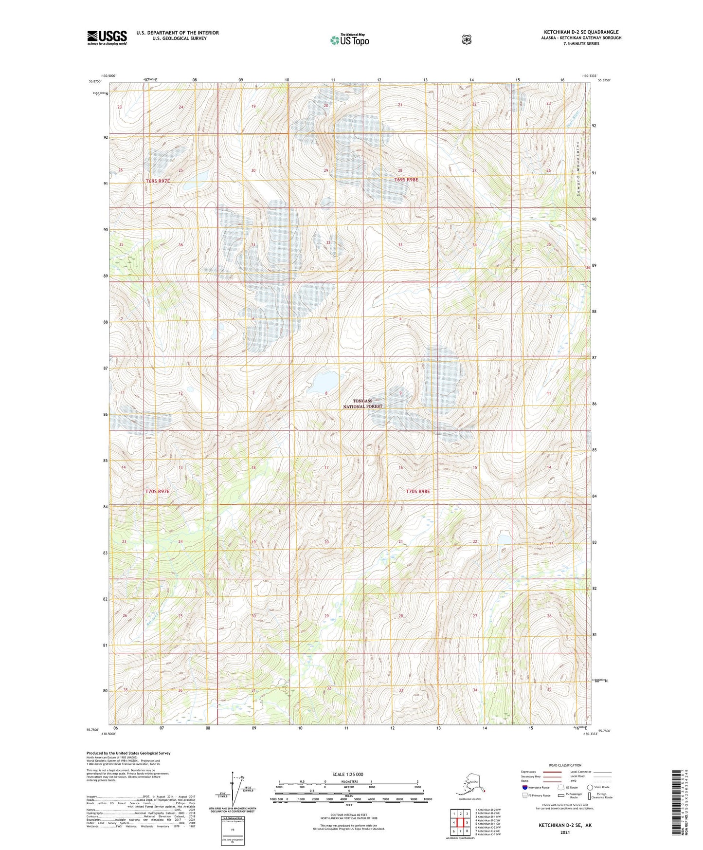 Ketchikan D-2 SE Alaska US Topo Map Image