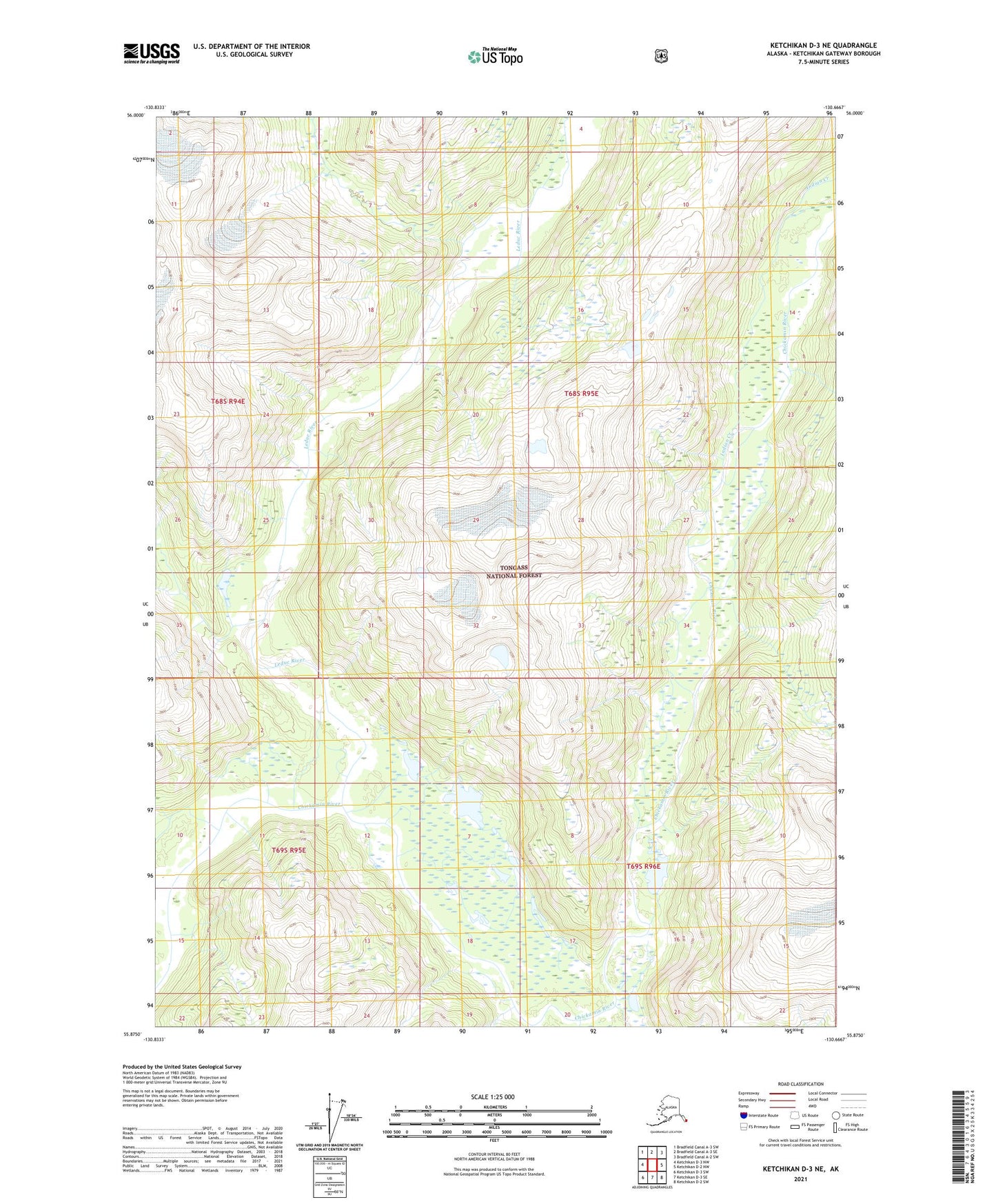 Ketchikan D-3 NE Alaska US Topo Map Image