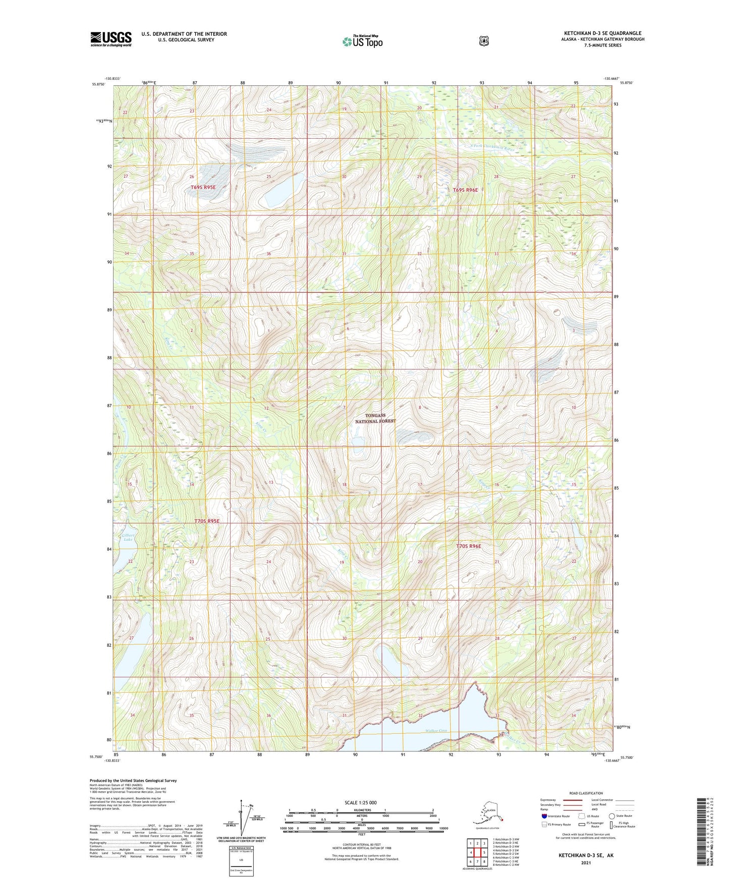 Ketchikan D-3 SE Alaska US Topo Map Image