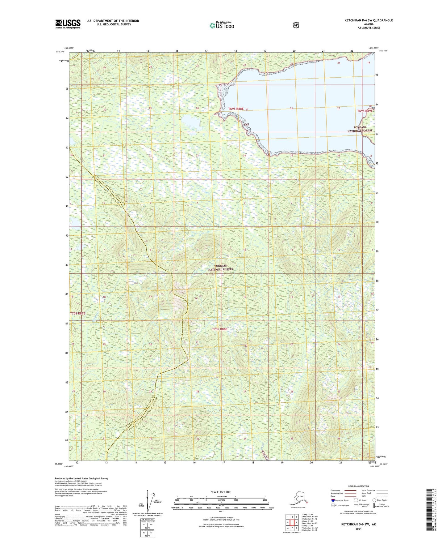 Ketchikan D-6 SW Alaska US Topo Map Image