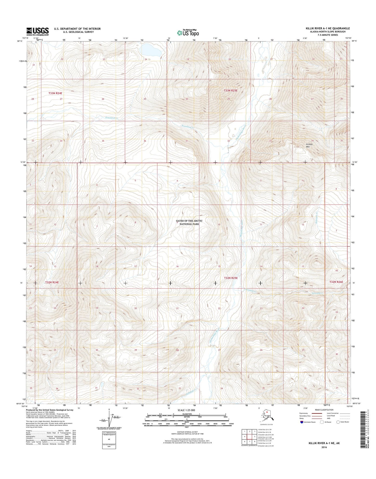 Killik River A-1 NE Alaska US Topo Map Image