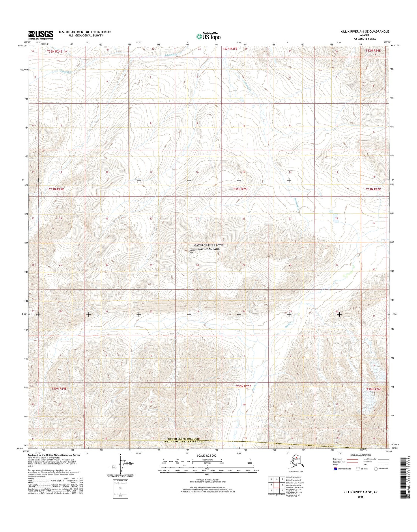 Killik River A-1 SE Alaska US Topo Map Image