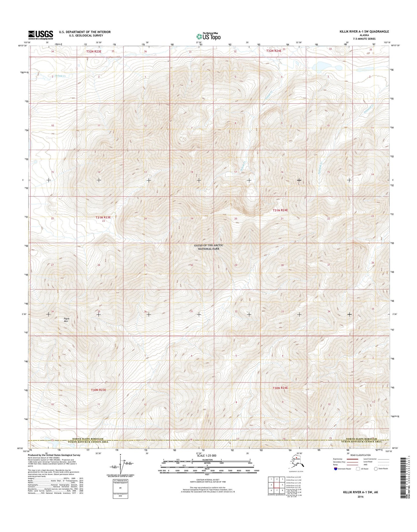 Killik River A-1 SW Alaska US Topo Map Image