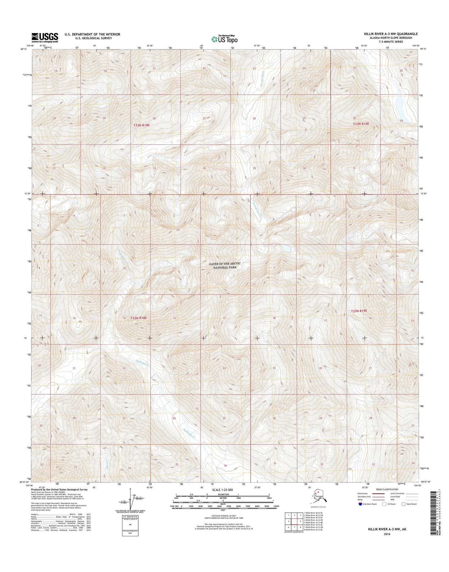 Killik River A-3 NW Alaska US Topo Map Image