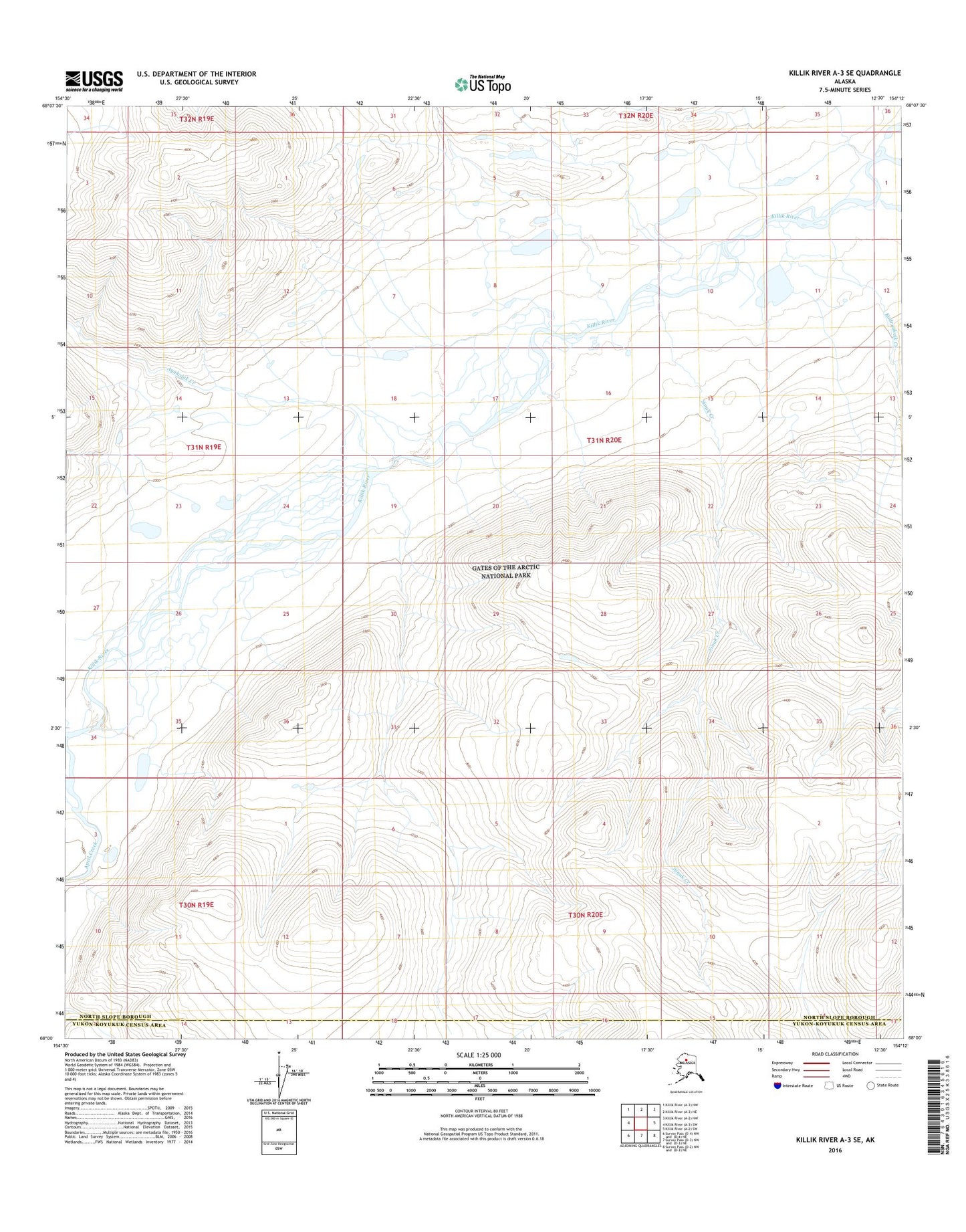 Killik River A-3 SE Alaska US Topo Map Image