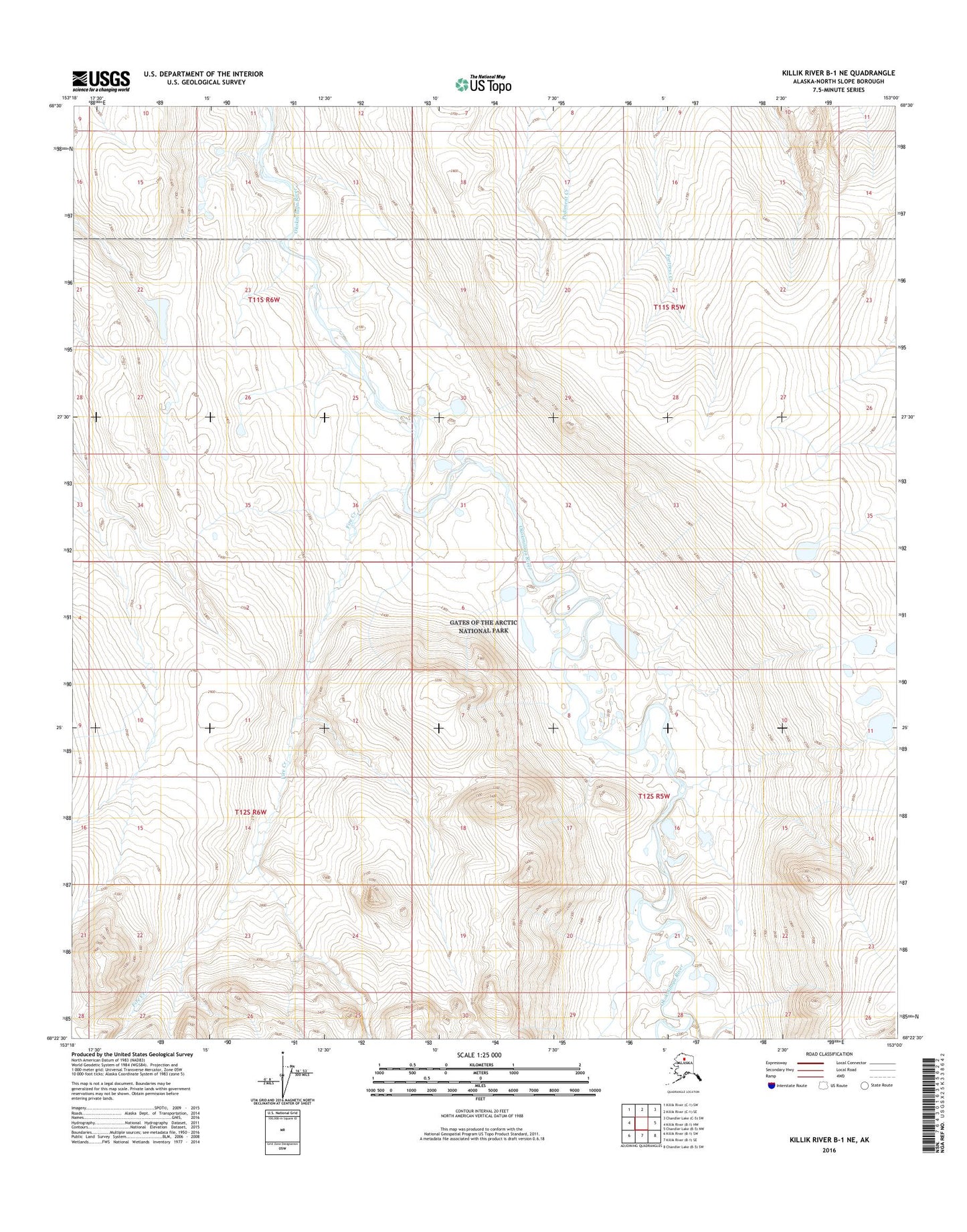 Killik River B-1 NE Alaska US Topo Map Image