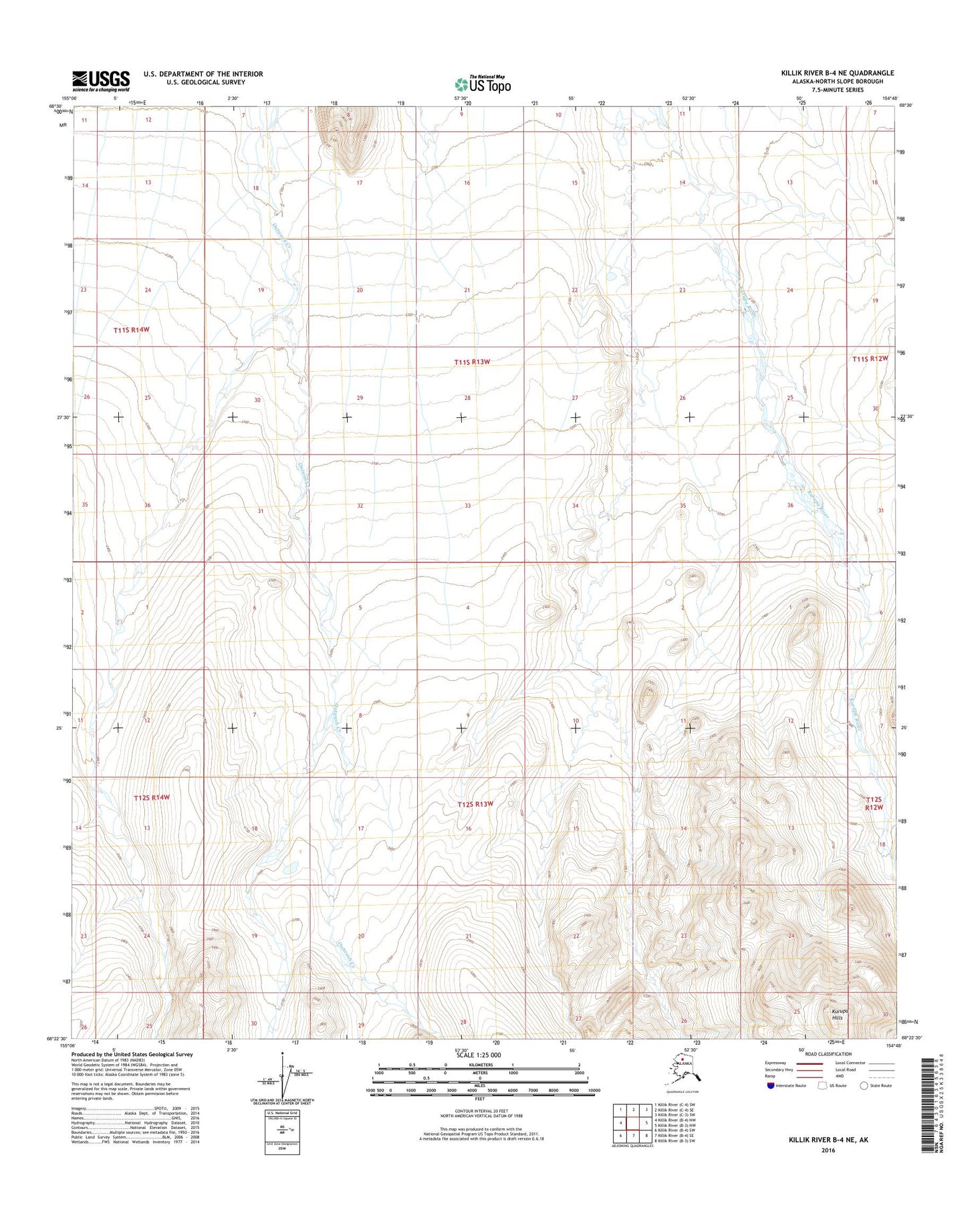 Killik River B-4 NE Alaska US Topo Map Image