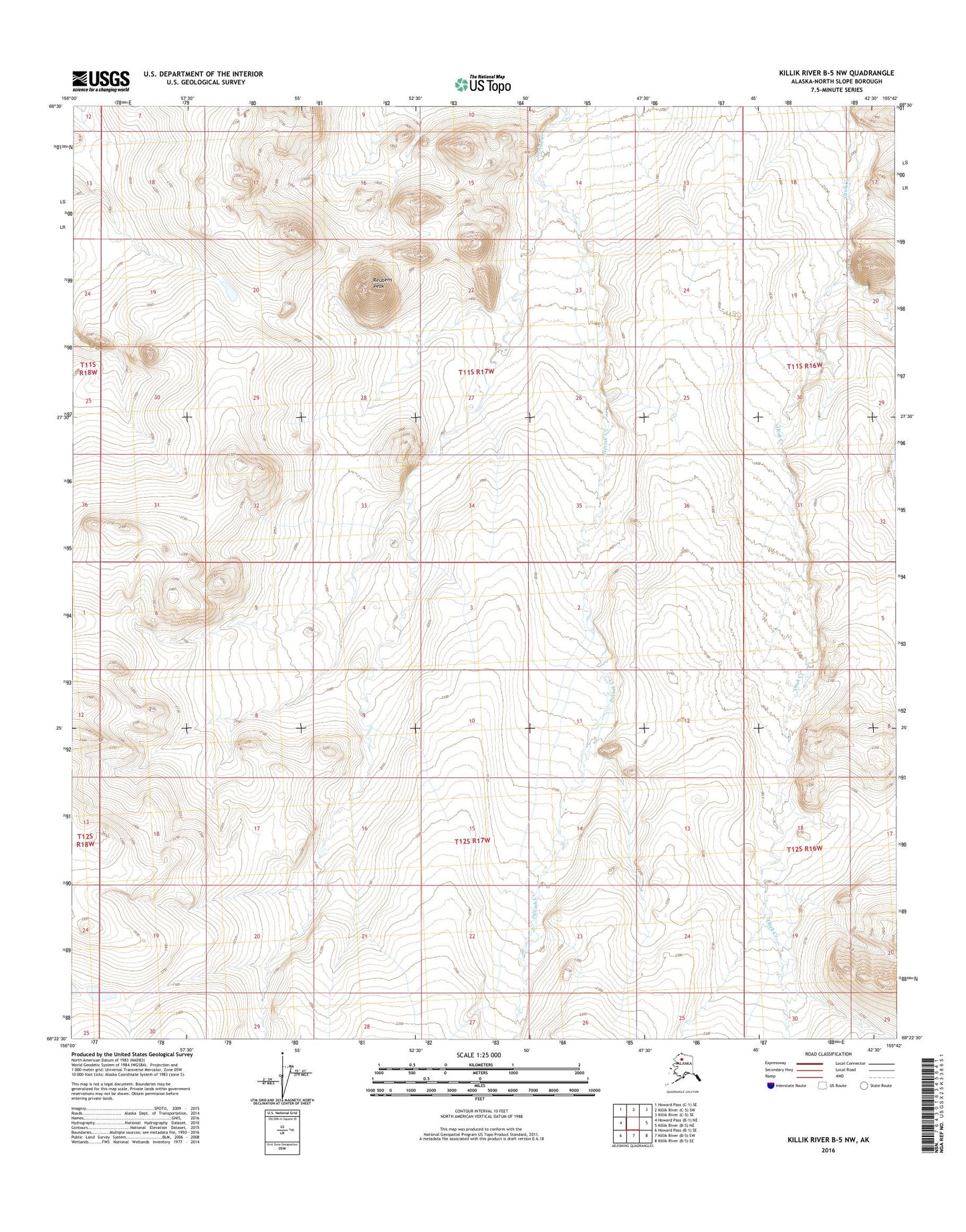 Killik River B-5 NW Alaska US Topo Map Image