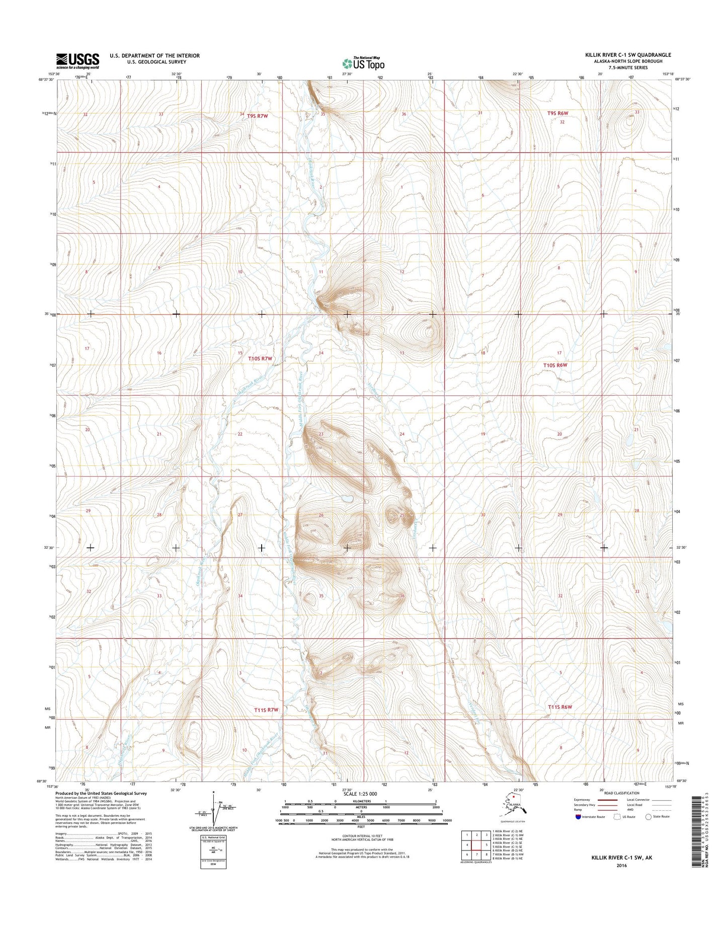 Killik River C-1 SW Alaska US Topo Map Image