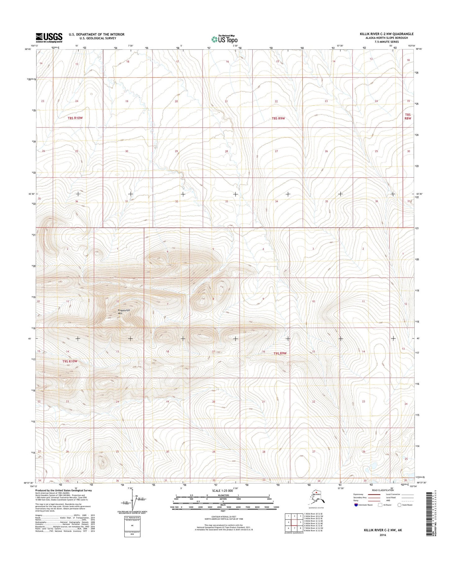 Killik River C-2 NW Alaska US Topo Map Image