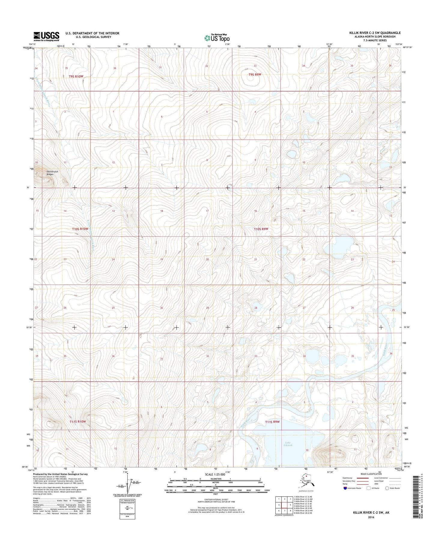 Killik River C-2 SW Alaska US Topo Map Image