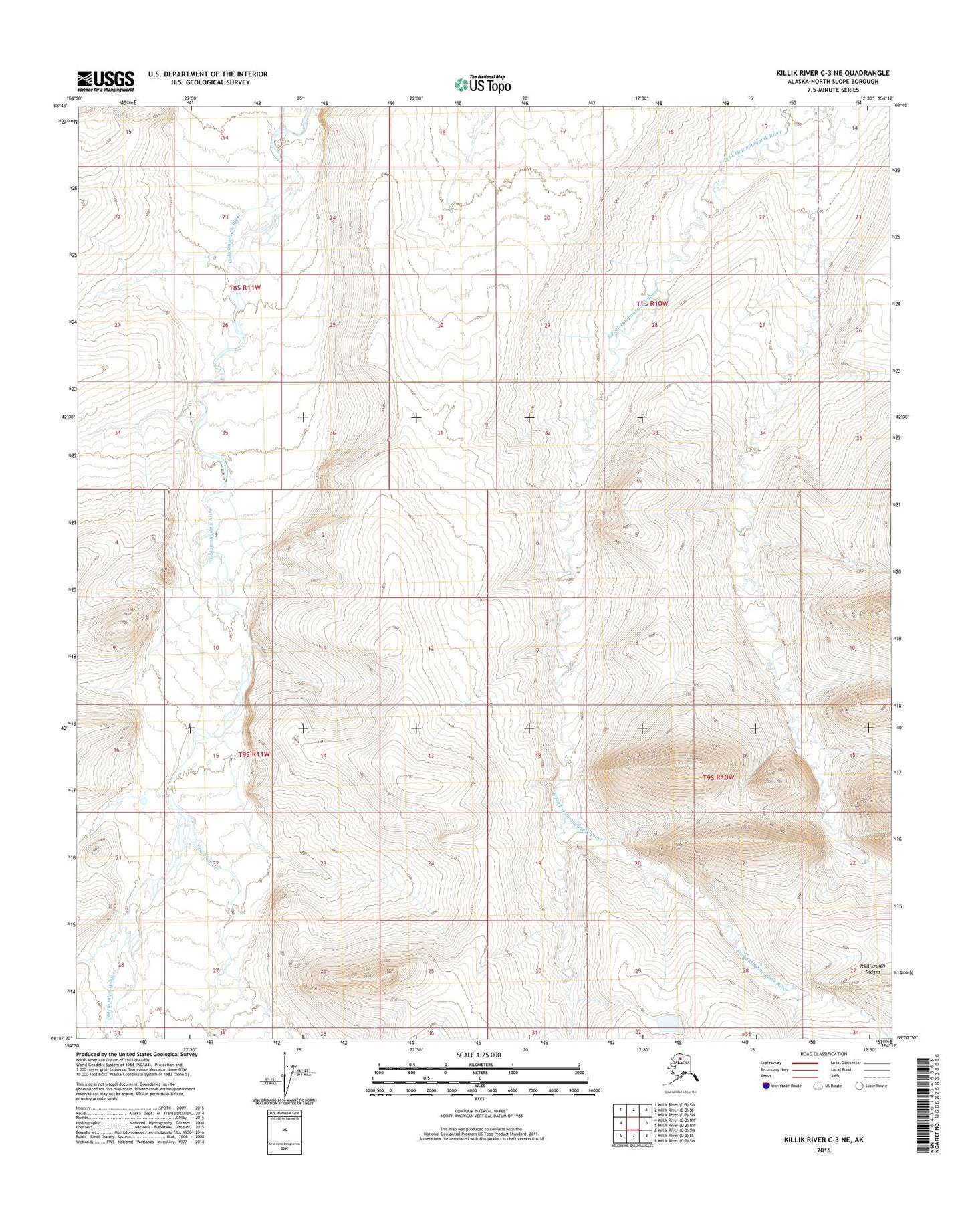 Killik River C-3 NE Alaska US Topo Map Image