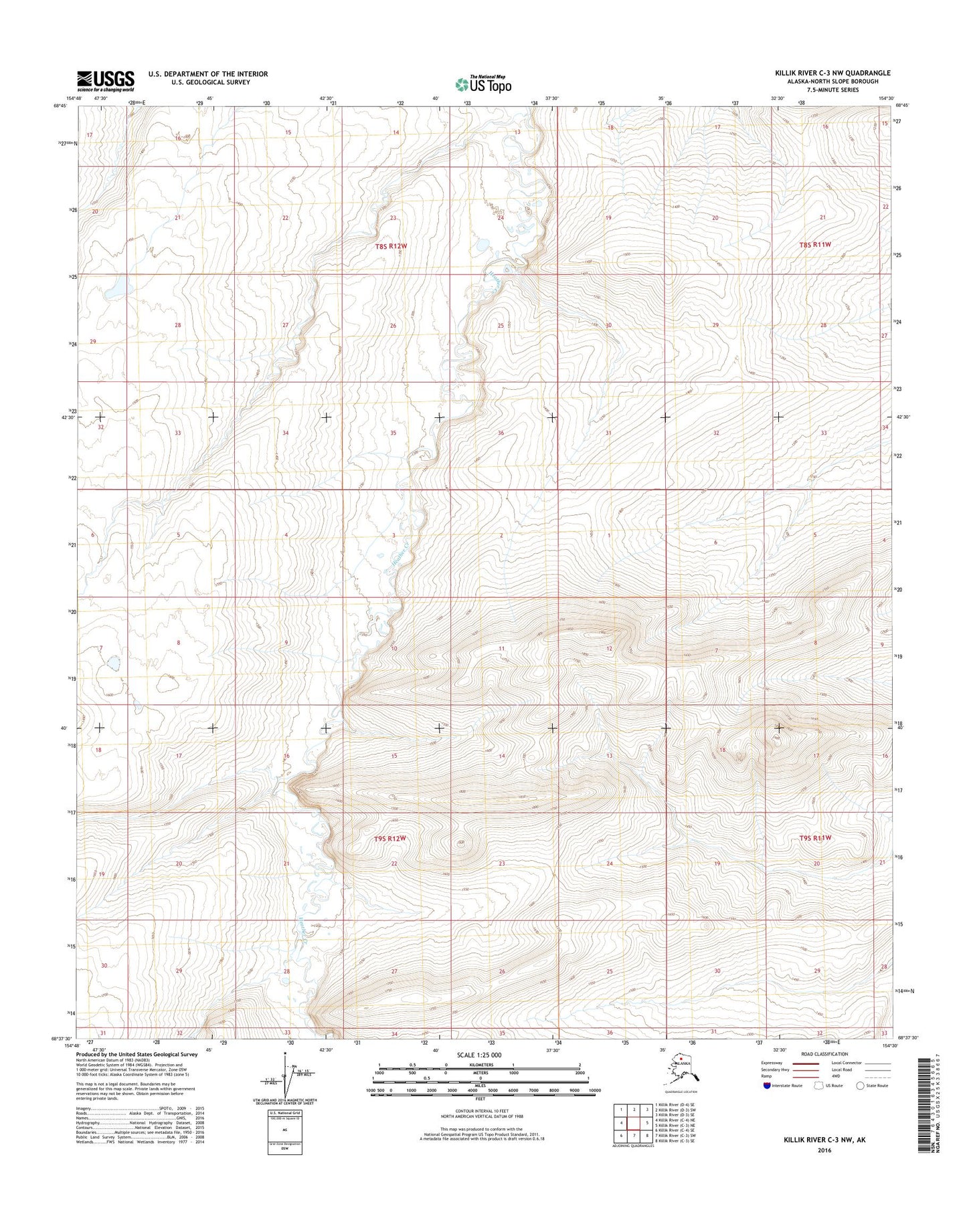 Killik River C-3 NW Alaska US Topo Map Image