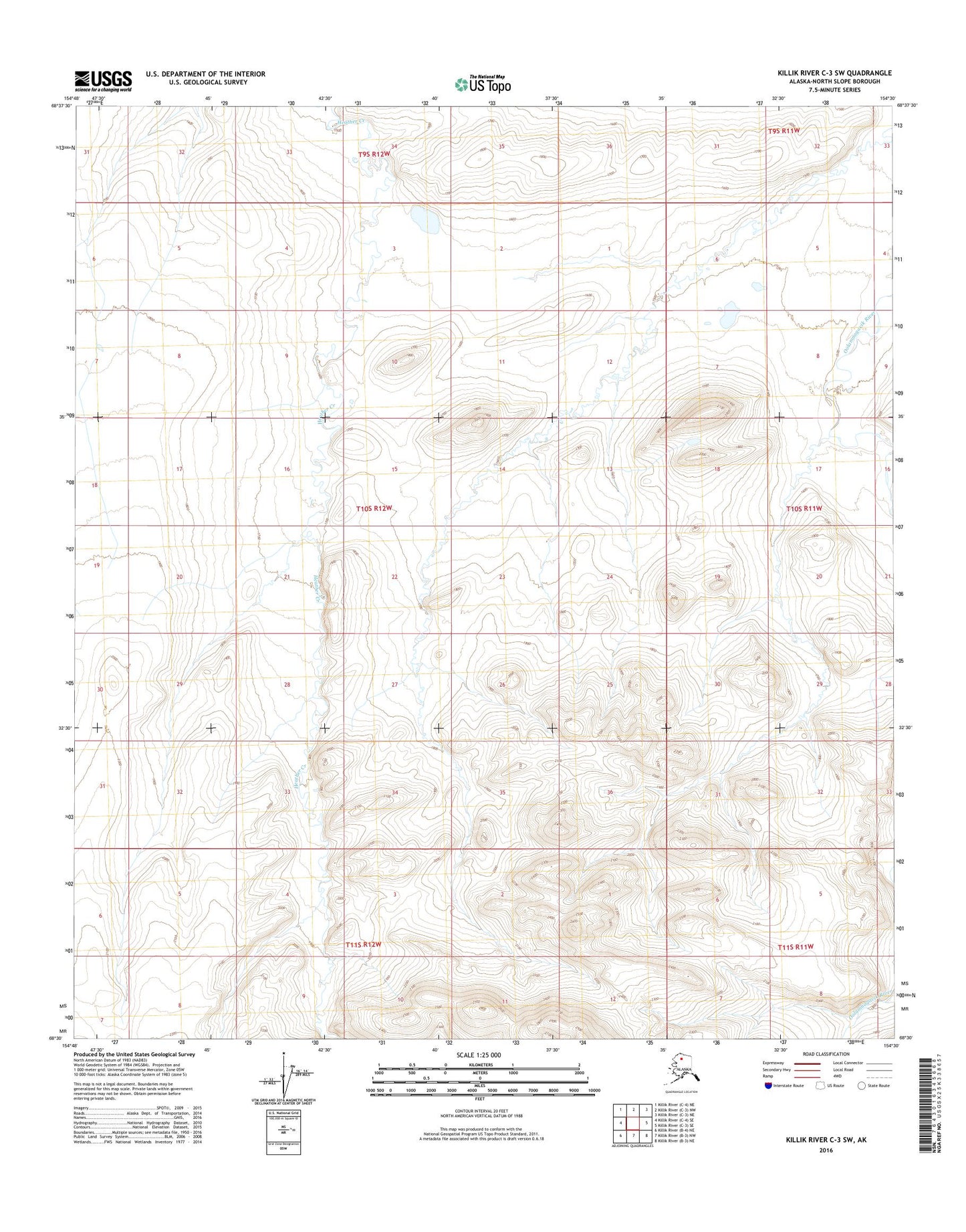 Killik River C-3 SW Alaska US Topo Map Image