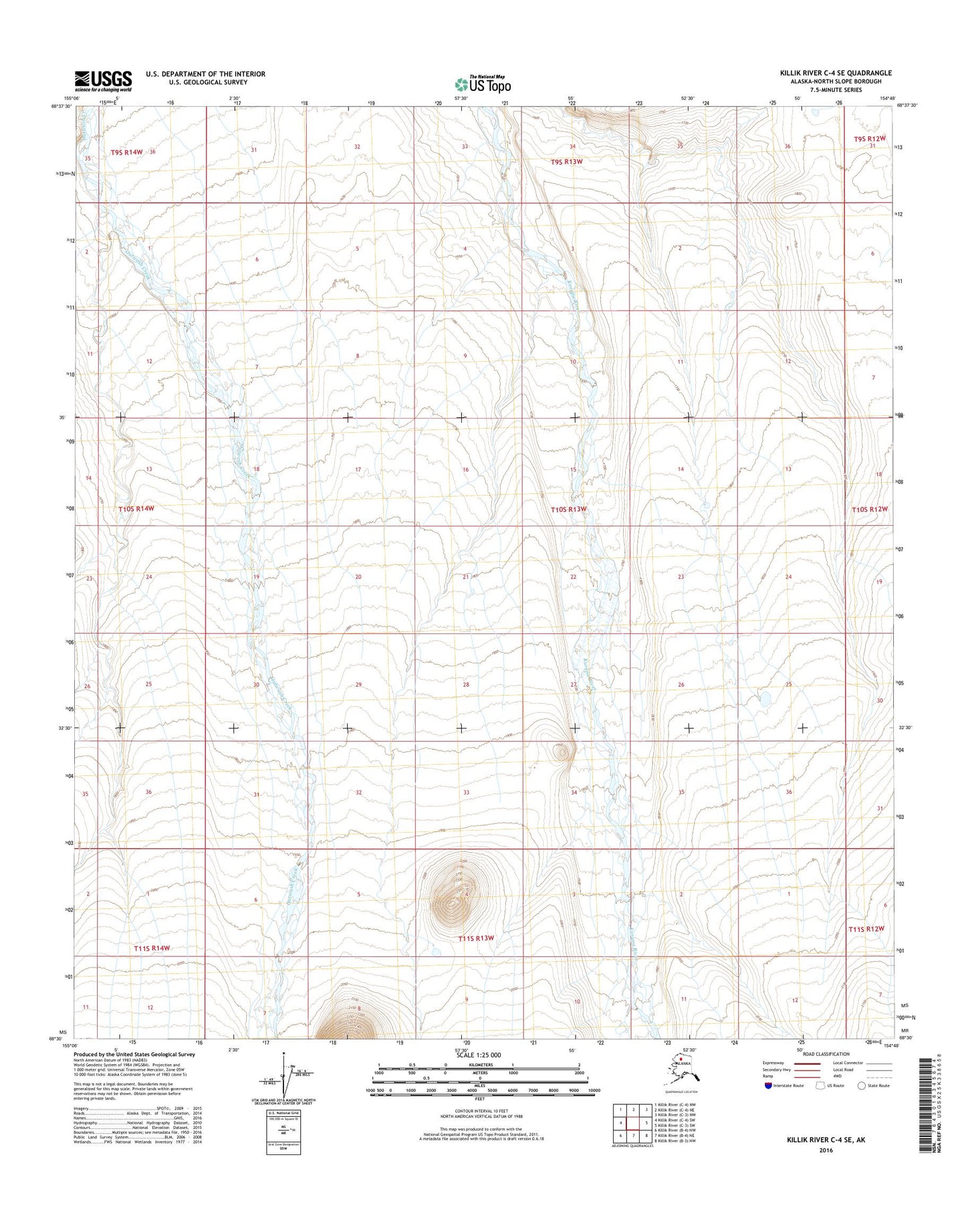 Killik River C-4 SE Alaska US Topo Map Image