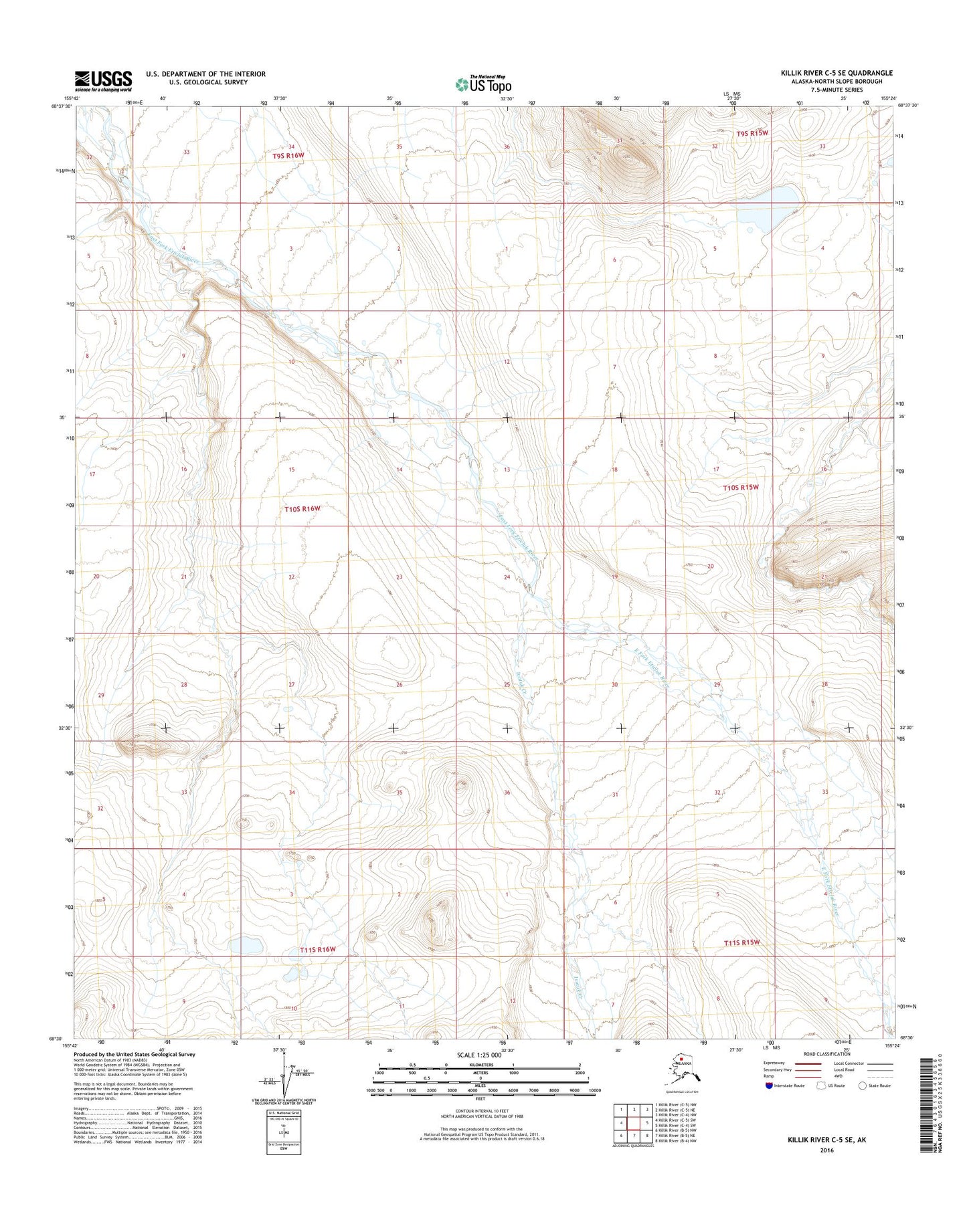 Killik River C-5 SE Alaska US Topo Map Image