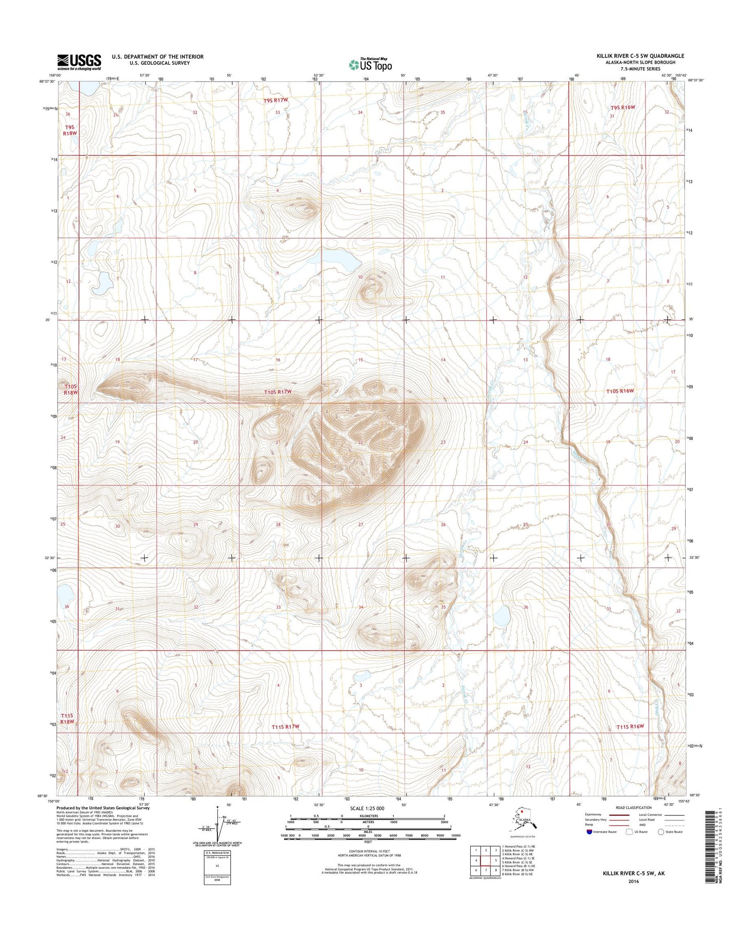 Killik River C-5 SW Alaska US Topo Map Image