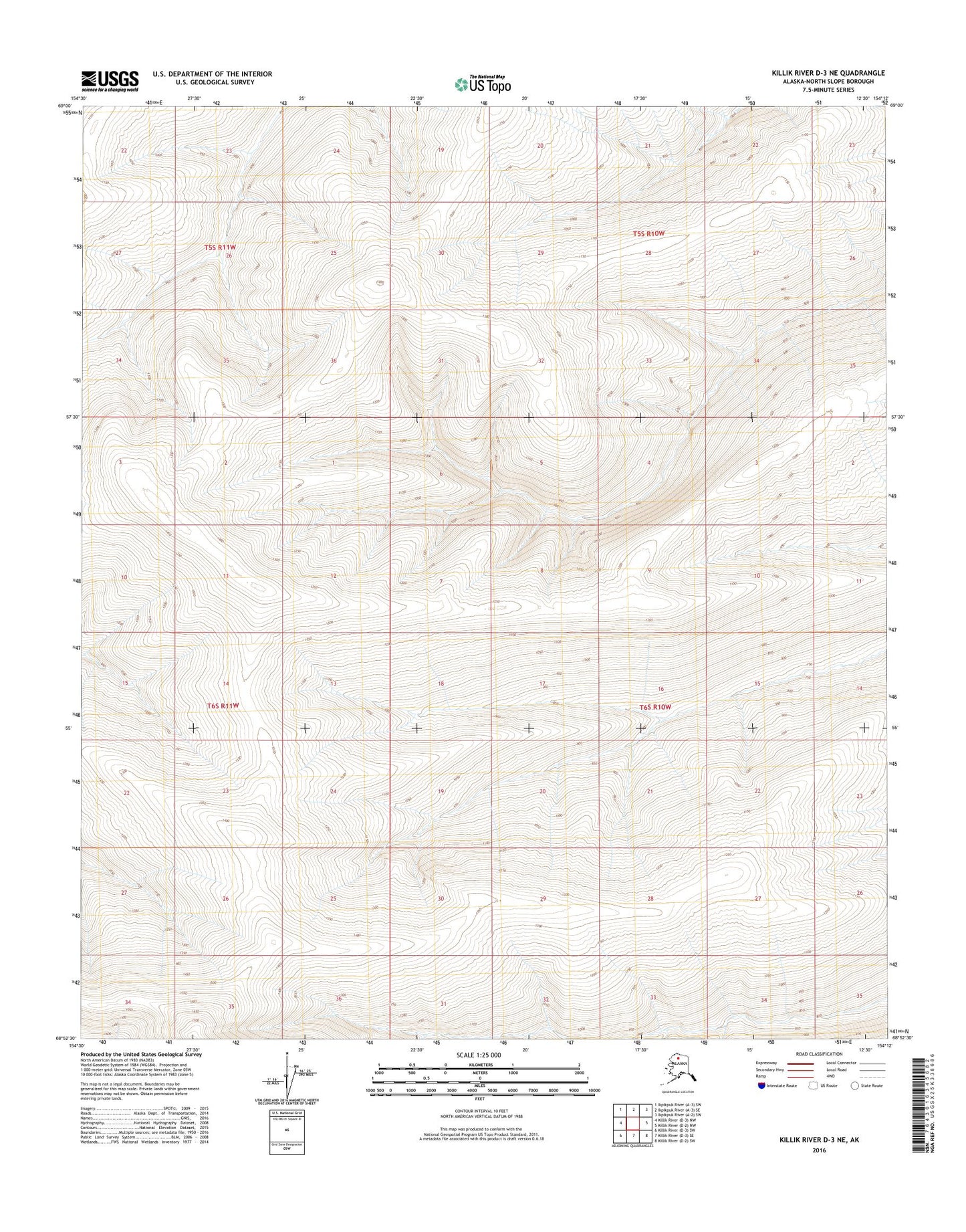 Killik River D-3 NE Alaska US Topo Map Image