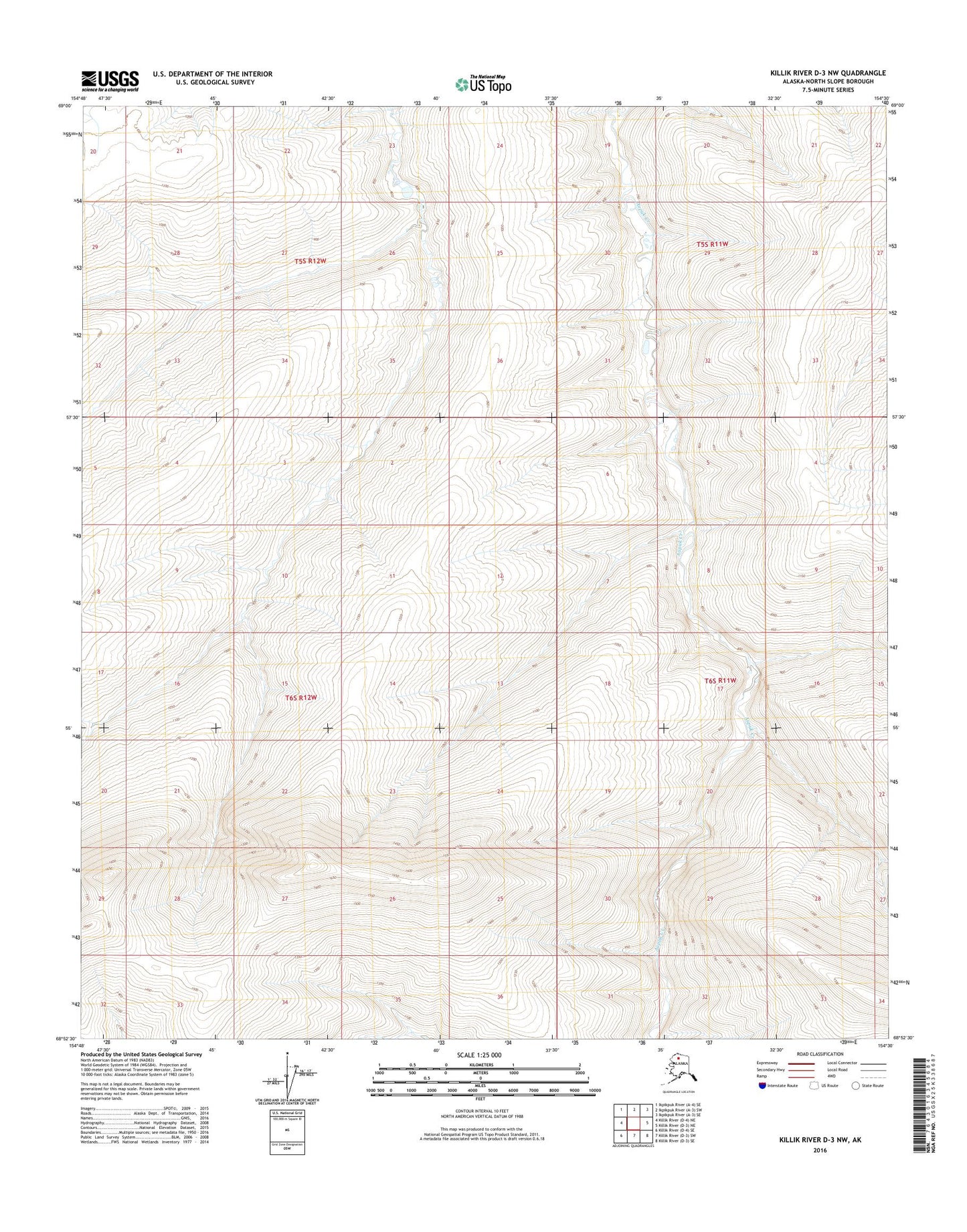 Killik River D-3 NW Alaska US Topo Map Image