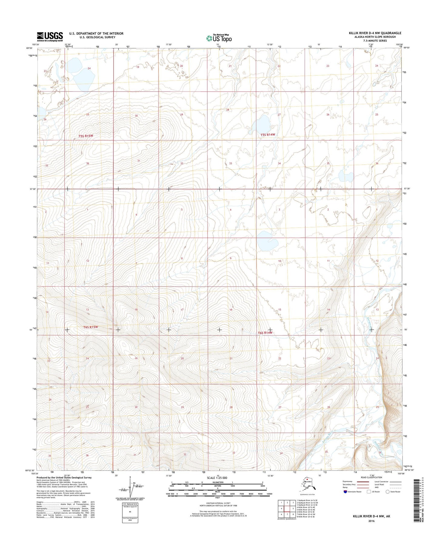 Killik River D-4 NW Alaska US Topo Map Image
