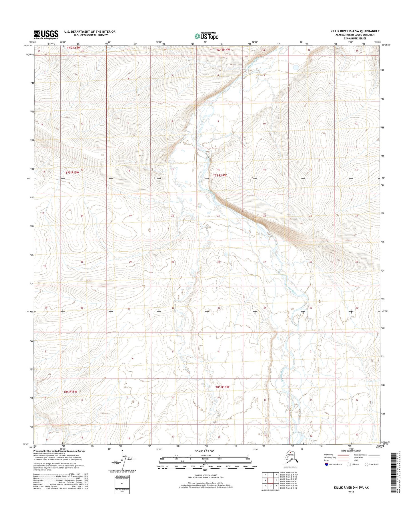 Killik River D-4 SW Alaska US Topo Map Image