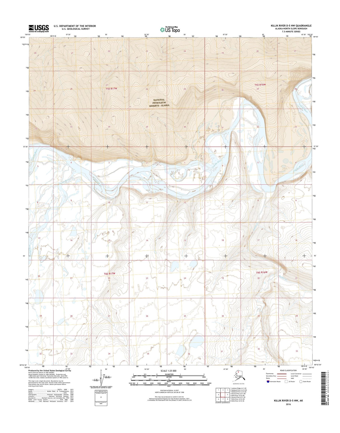 Killik River D-5 NW Alaska US Topo Map Image