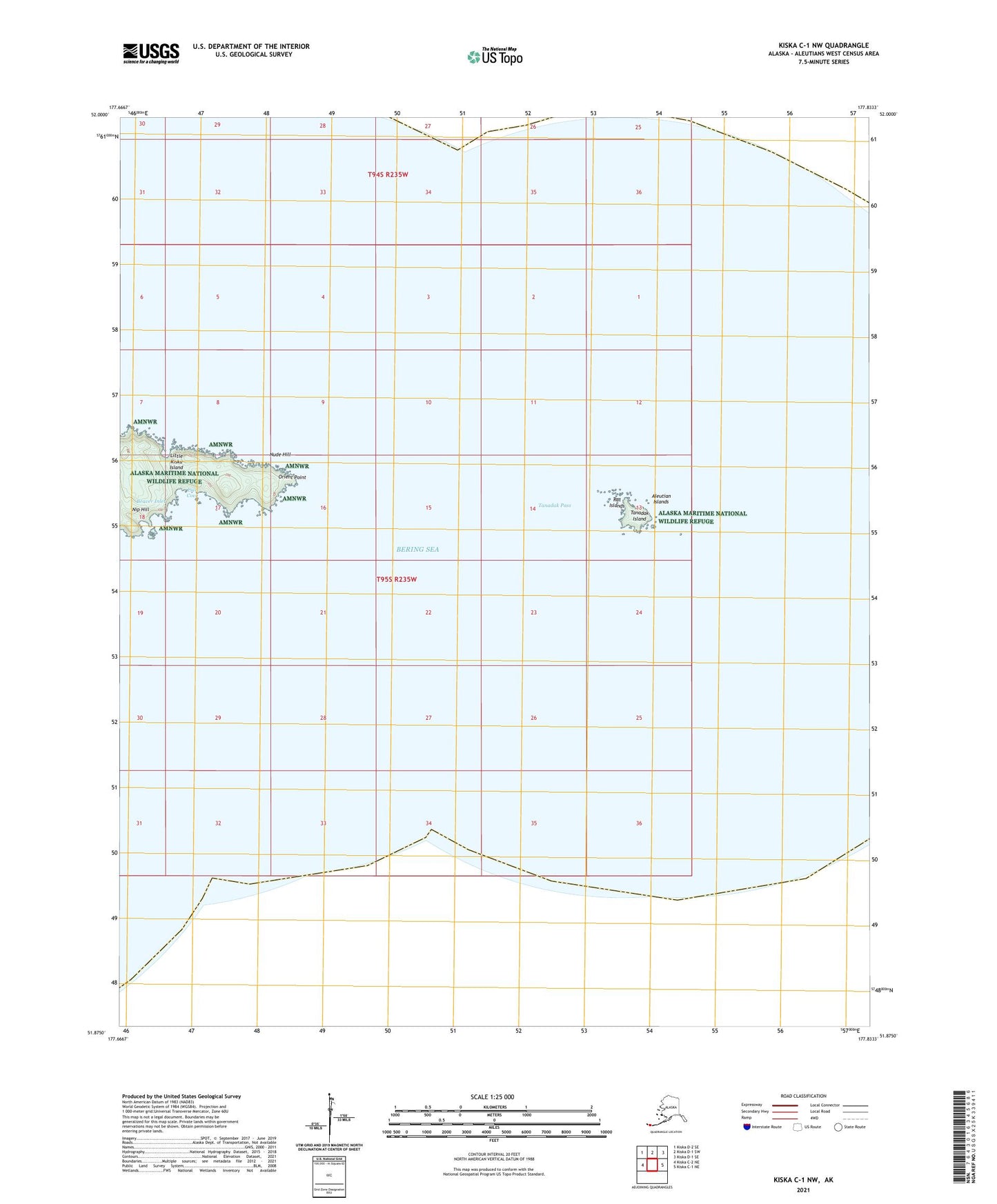 Kiska C-1 NW Alaska US Topo Map Image