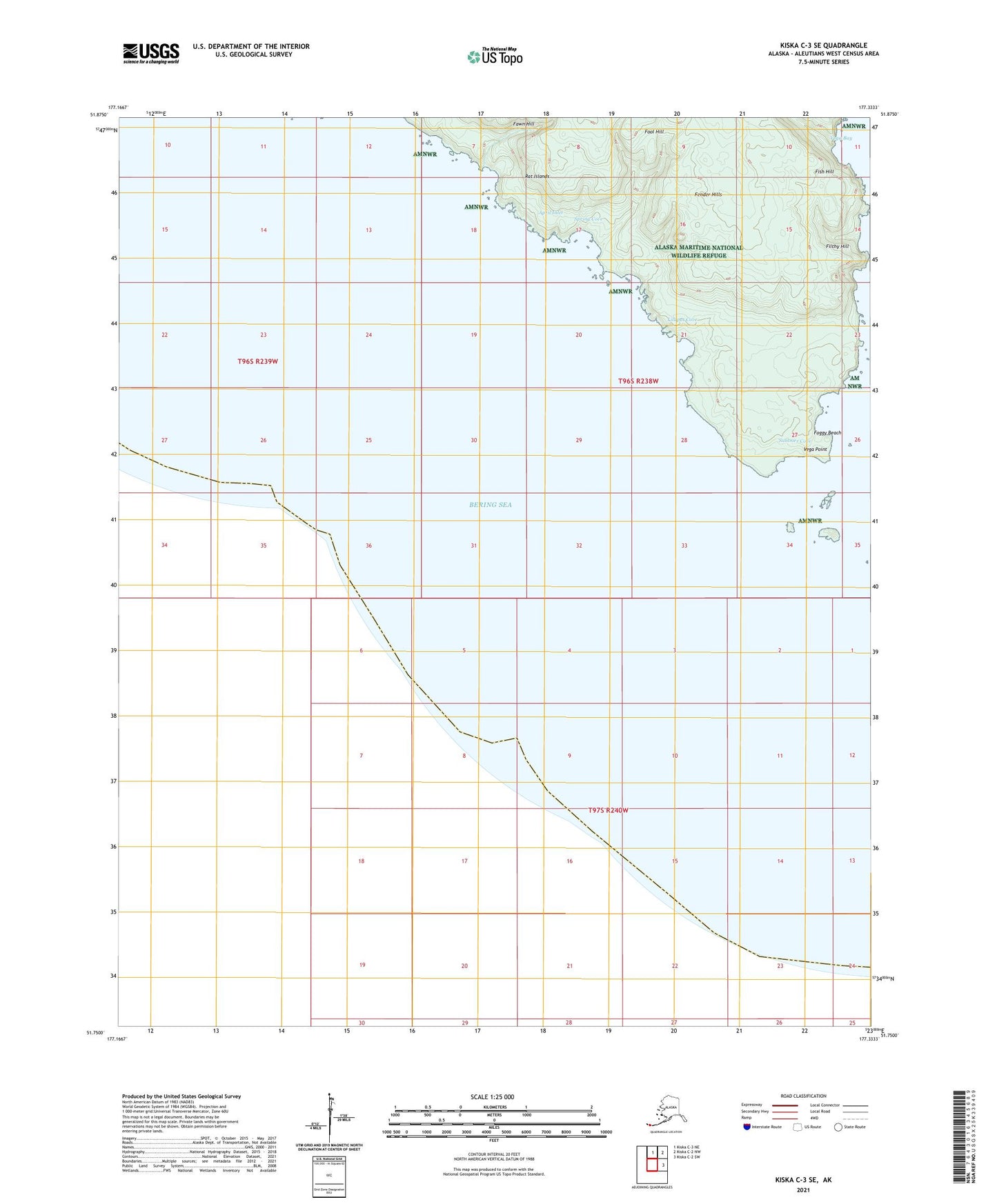 Kiska C-3 SE Alaska US Topo Map Image