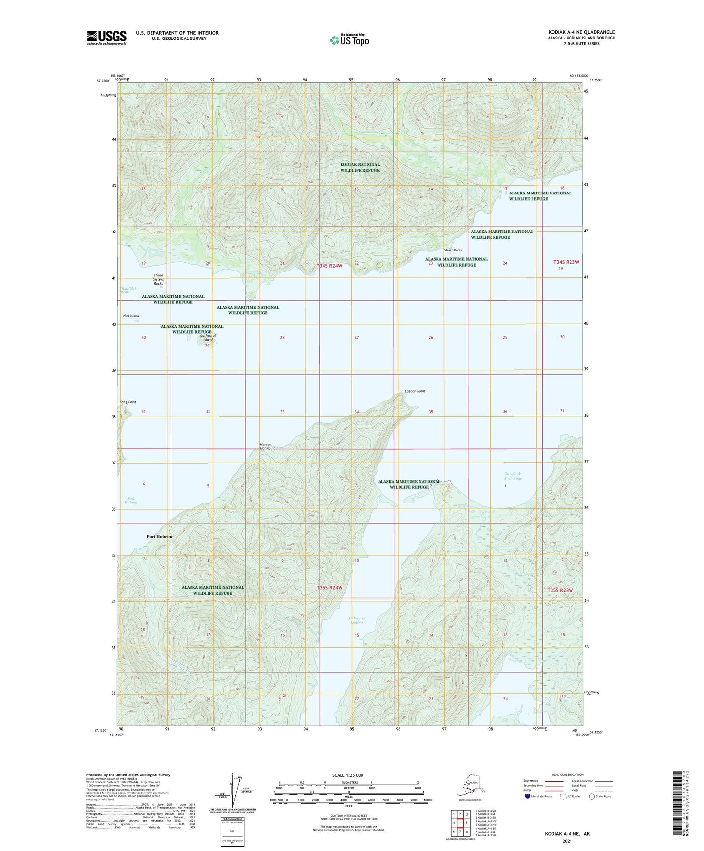 Kodiak A-4 NE Alaska US Topo Map Image