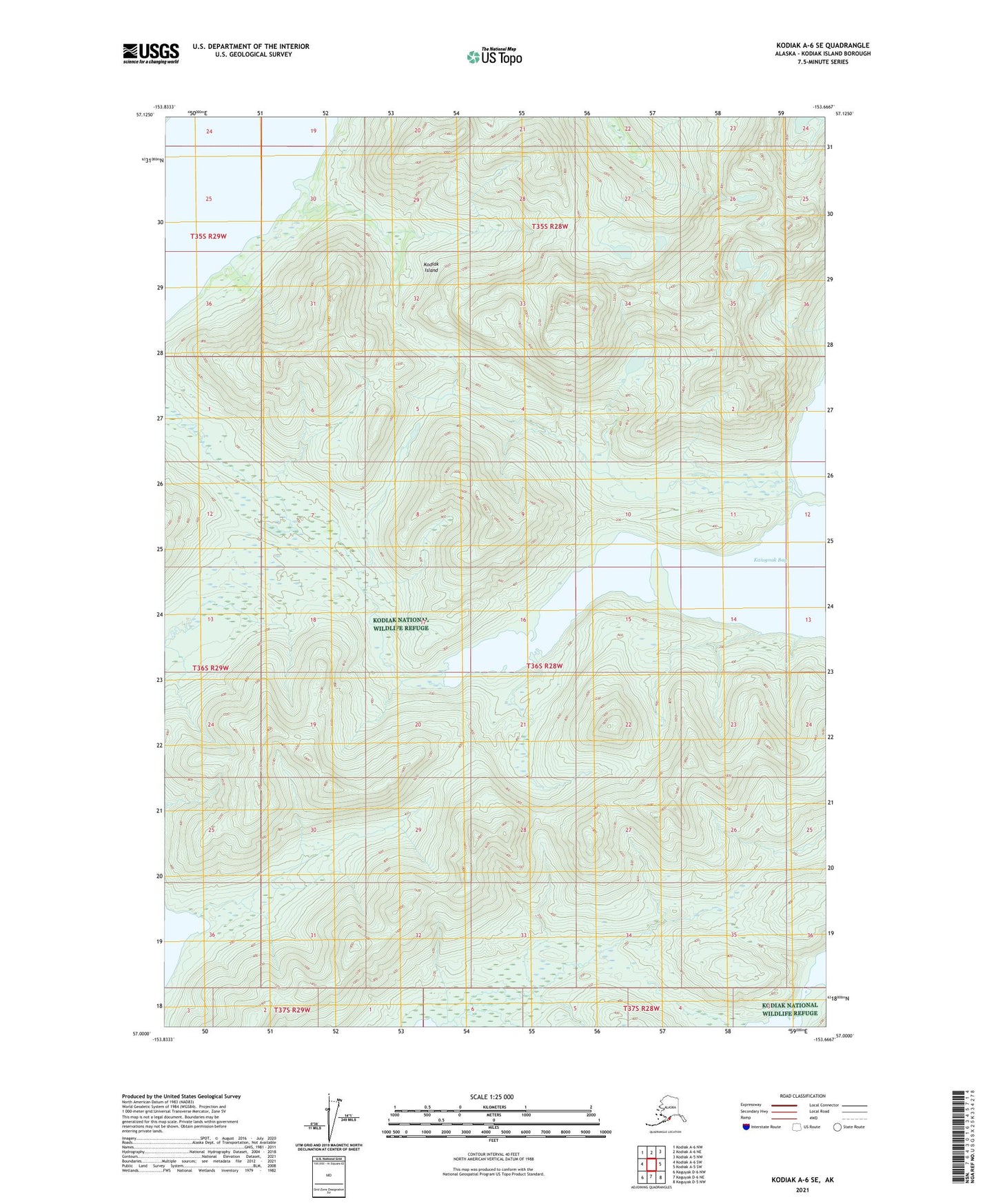 Kodiak A-6 SE Alaska US Topo Map Image
