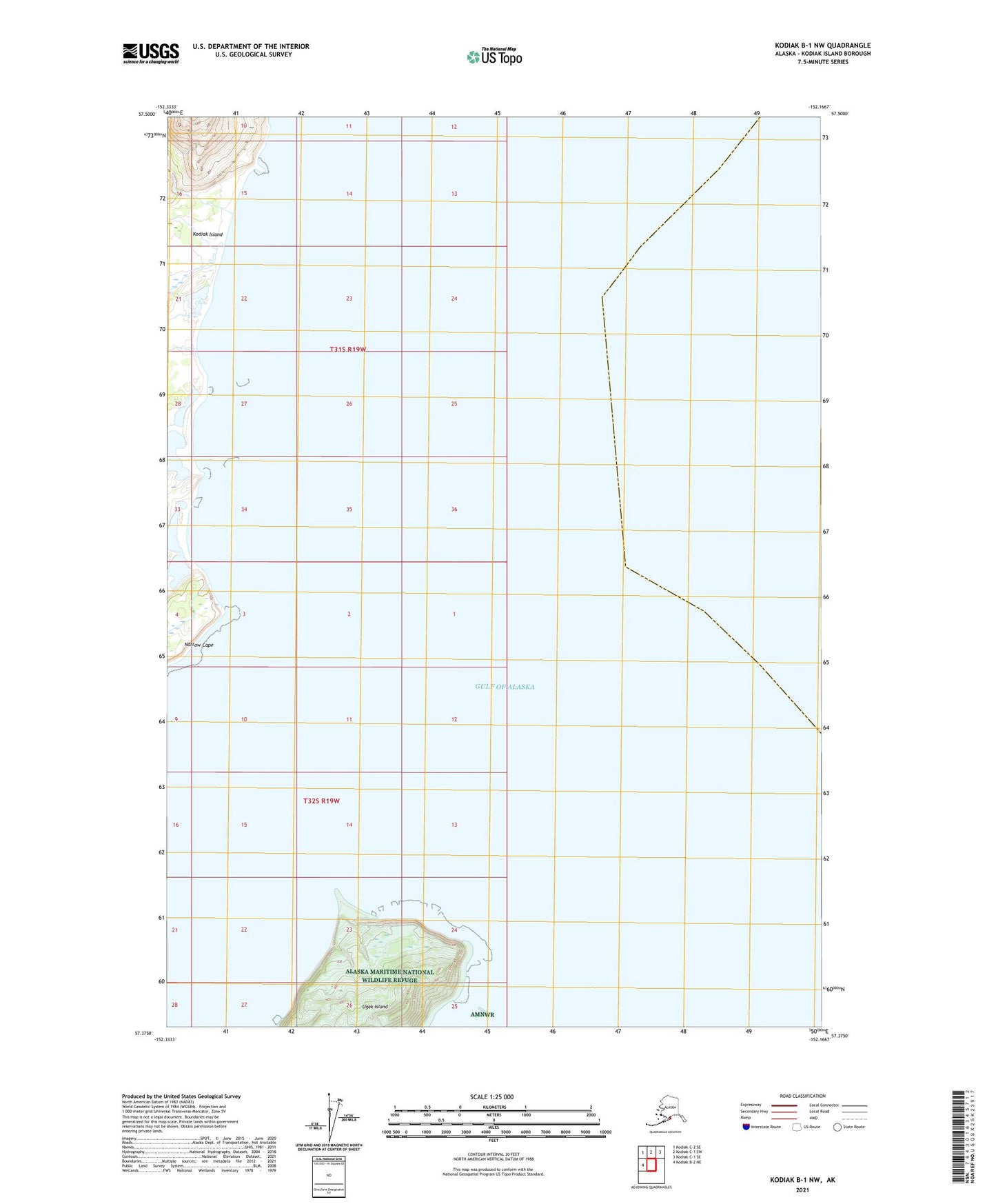 Kodiak B-1 NW Alaska US Topo Map Image
