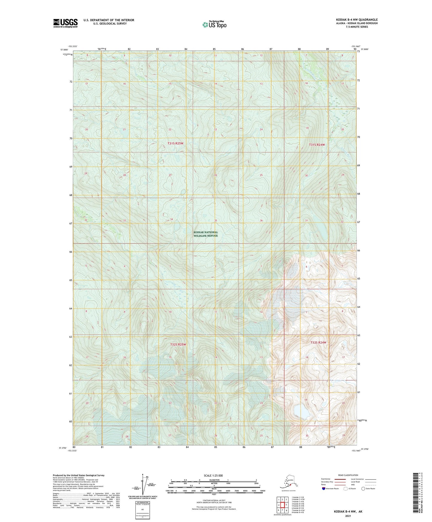 Kodiak B-4 NW Alaska US Topo Map Image