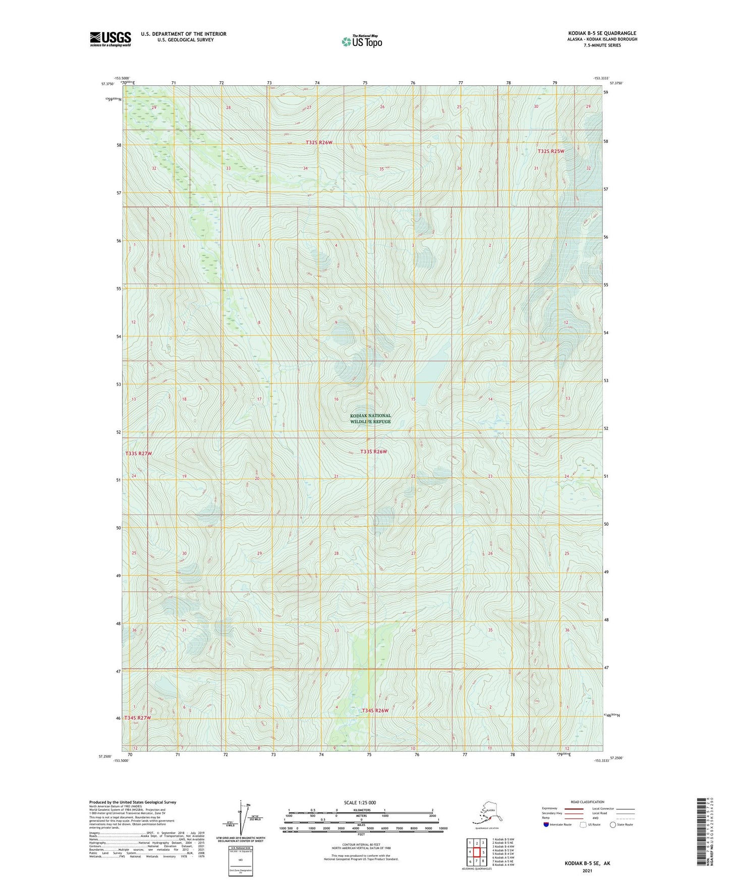 Kodiak B-5 SE Alaska US Topo Map Image