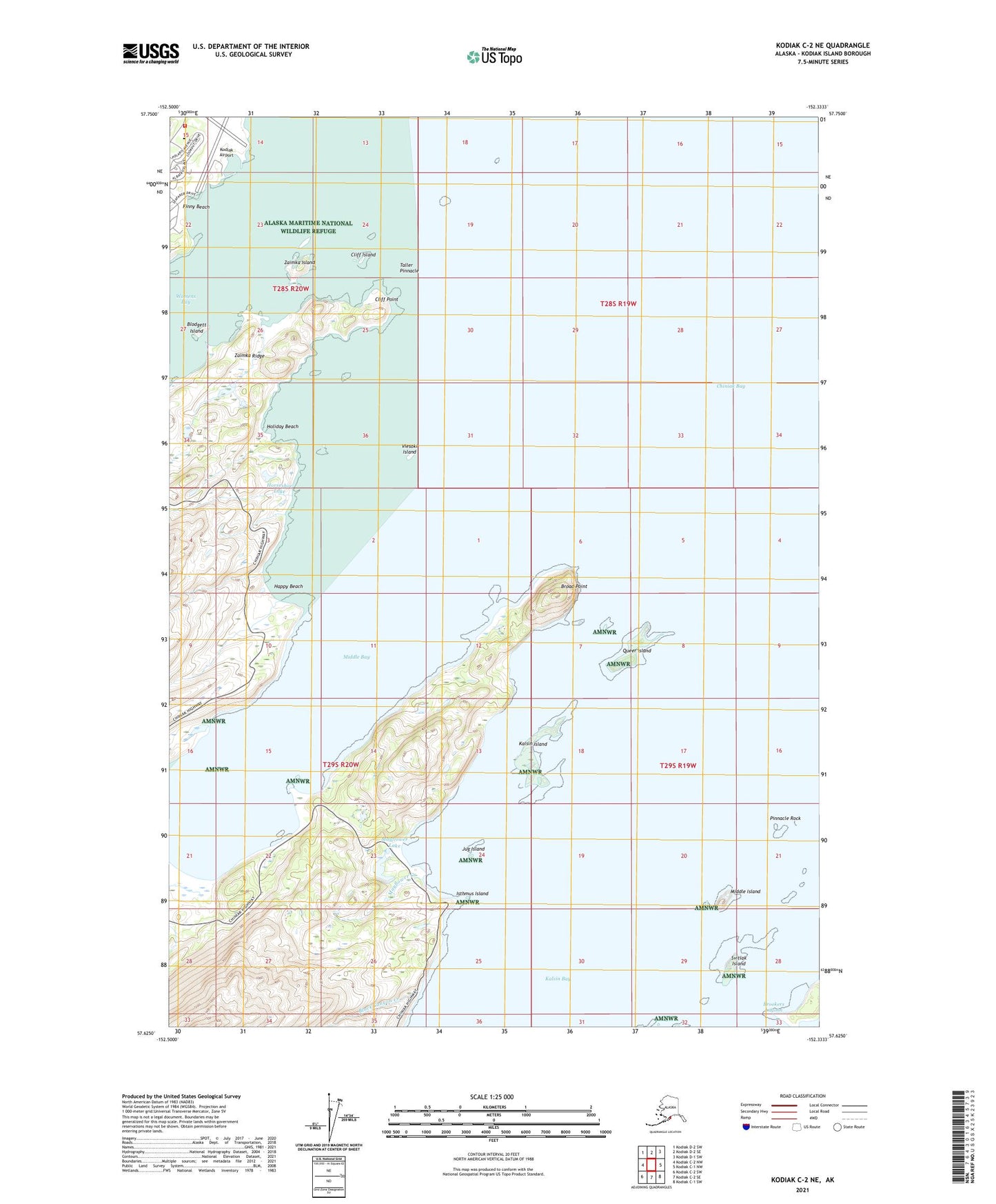Kodiak C-2 NE Alaska US Topo Map Image