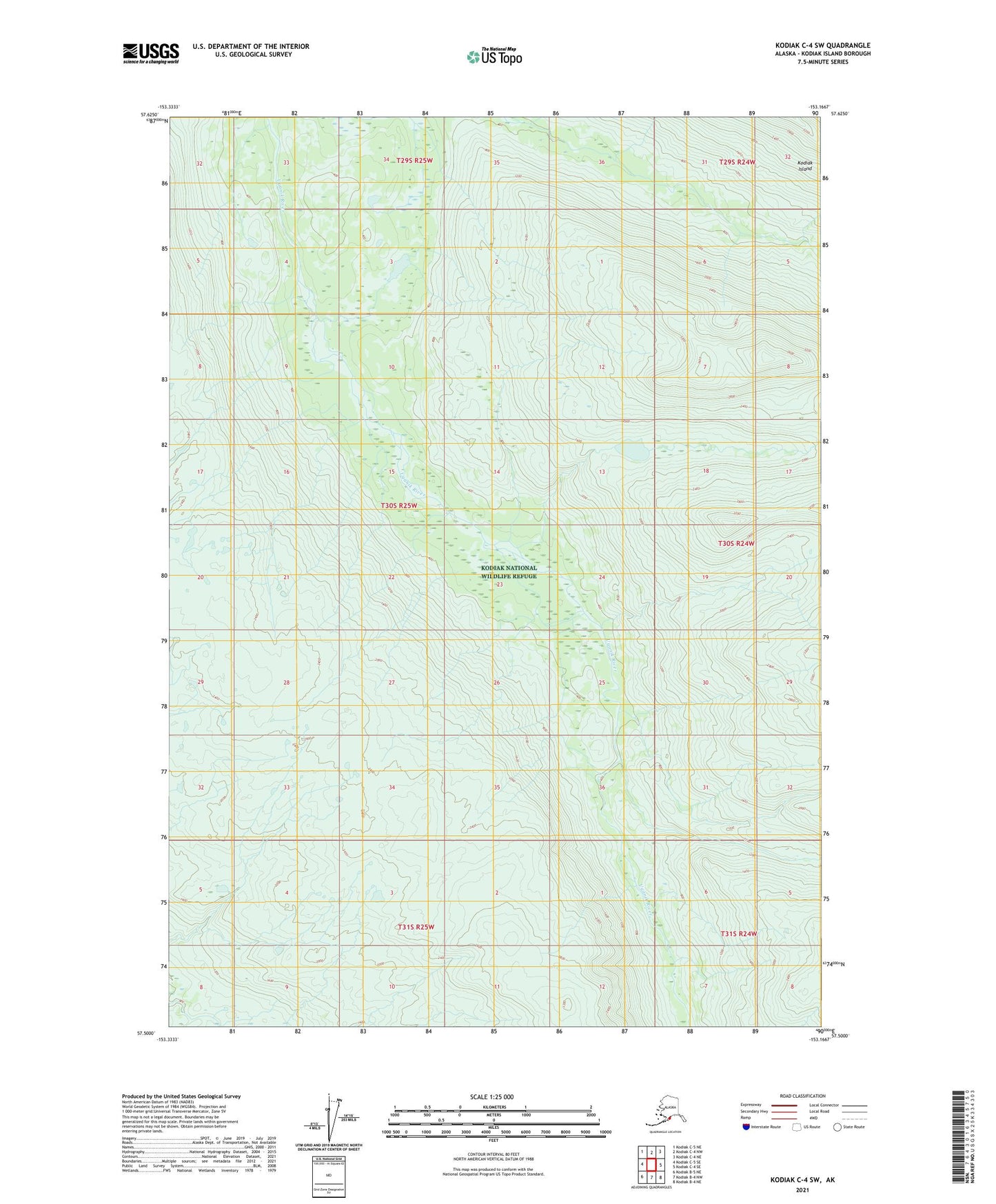 Kodiak C-4 SW Alaska US Topo Map Image