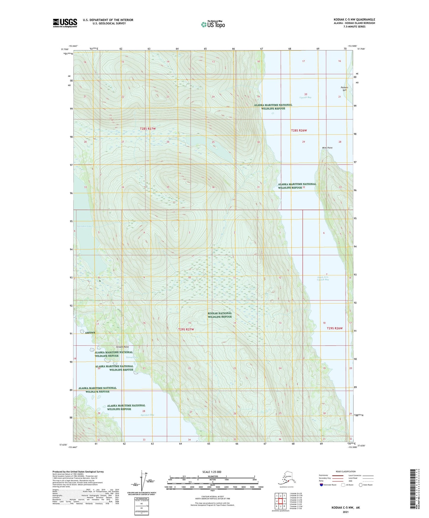 Kodiak C-5 NW Alaska US Topo Map Image
