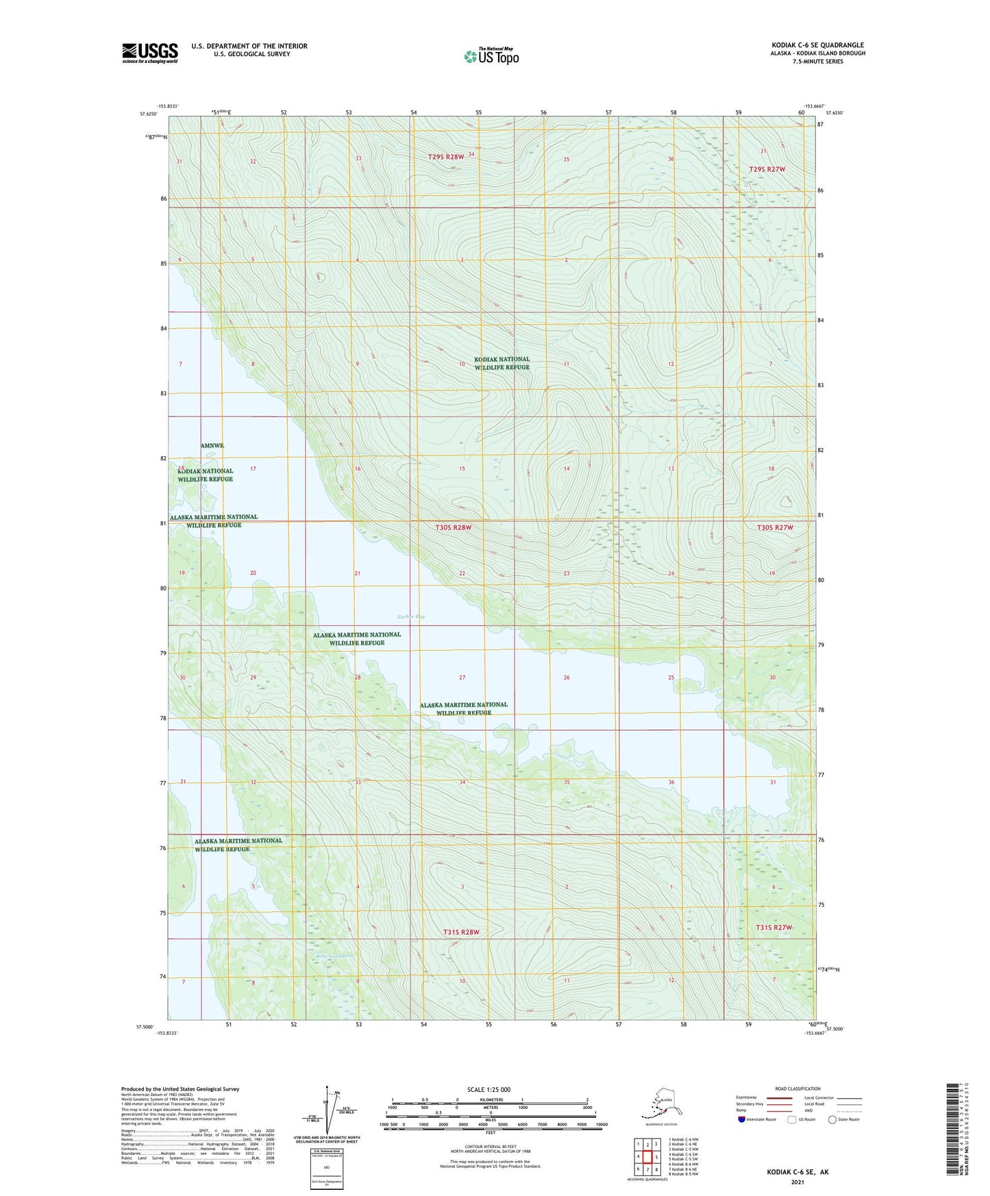 Kodiak C-6 SE Alaska US Topo Map Image