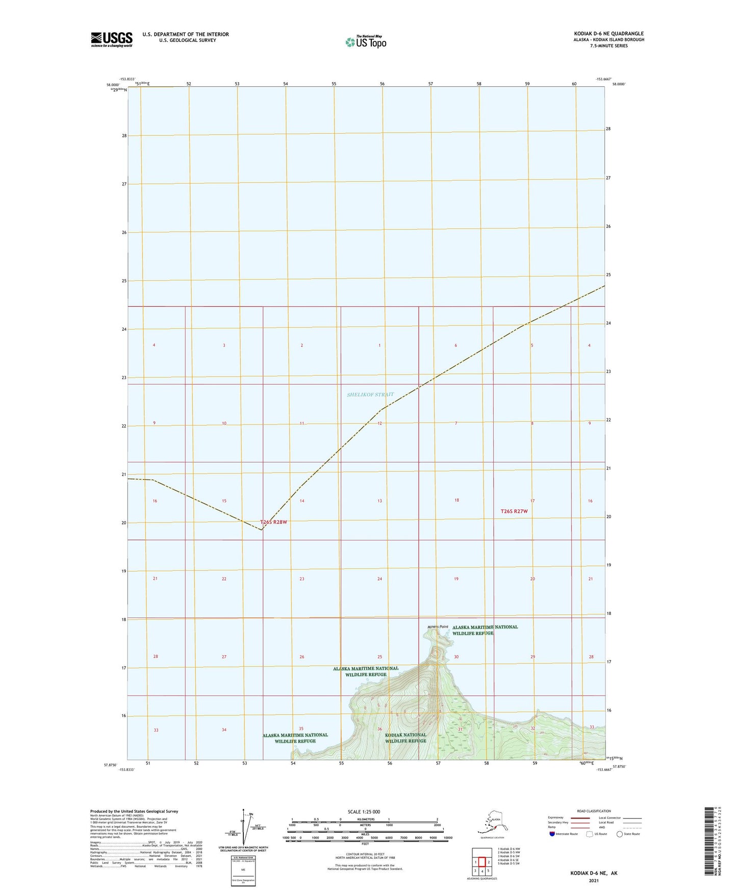 Kodiak D-6 NE Alaska US Topo Map Image