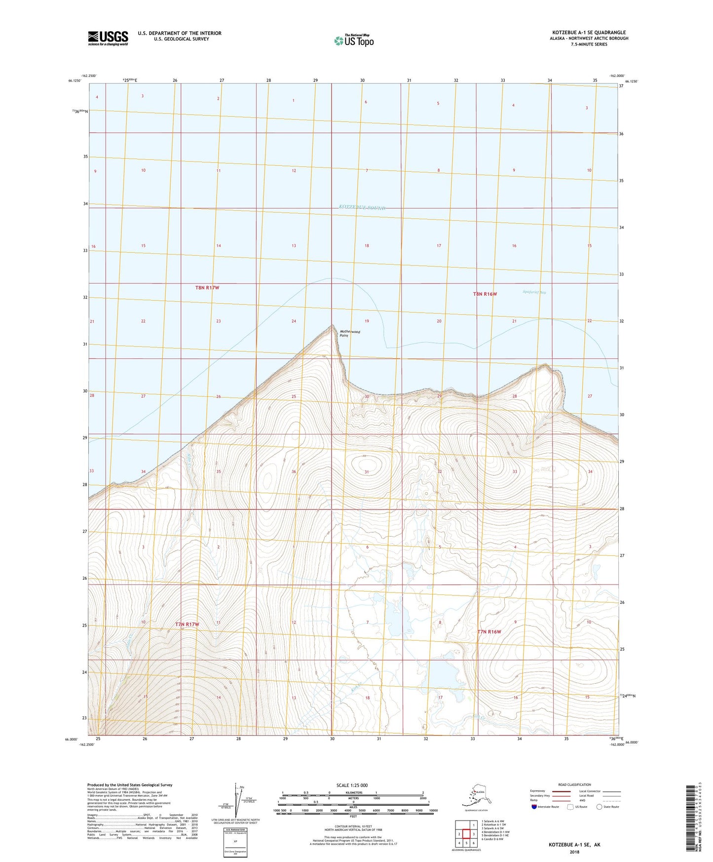Kotzebue A-1 SE Alaska US Topo Map Image