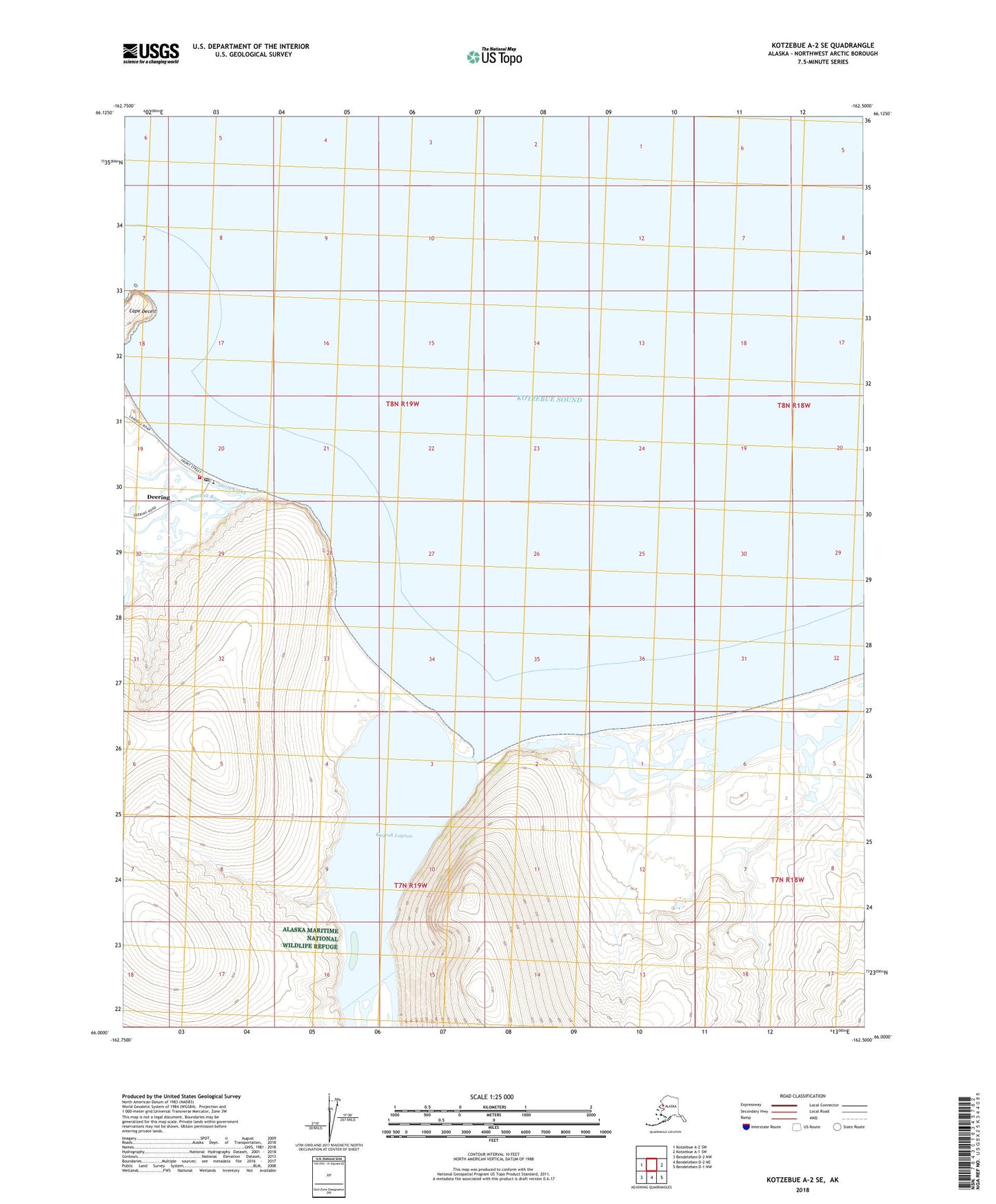 Kotzebue A-2 SE Alaska US Topo Map Image